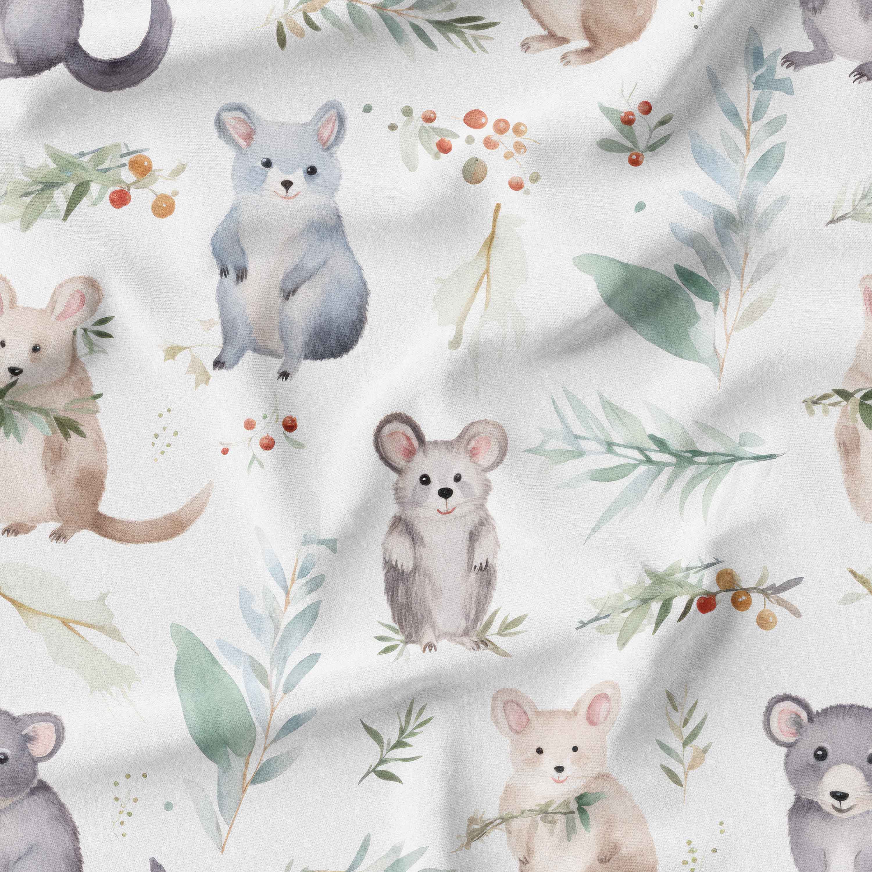 Mini marsupial xmas fabric