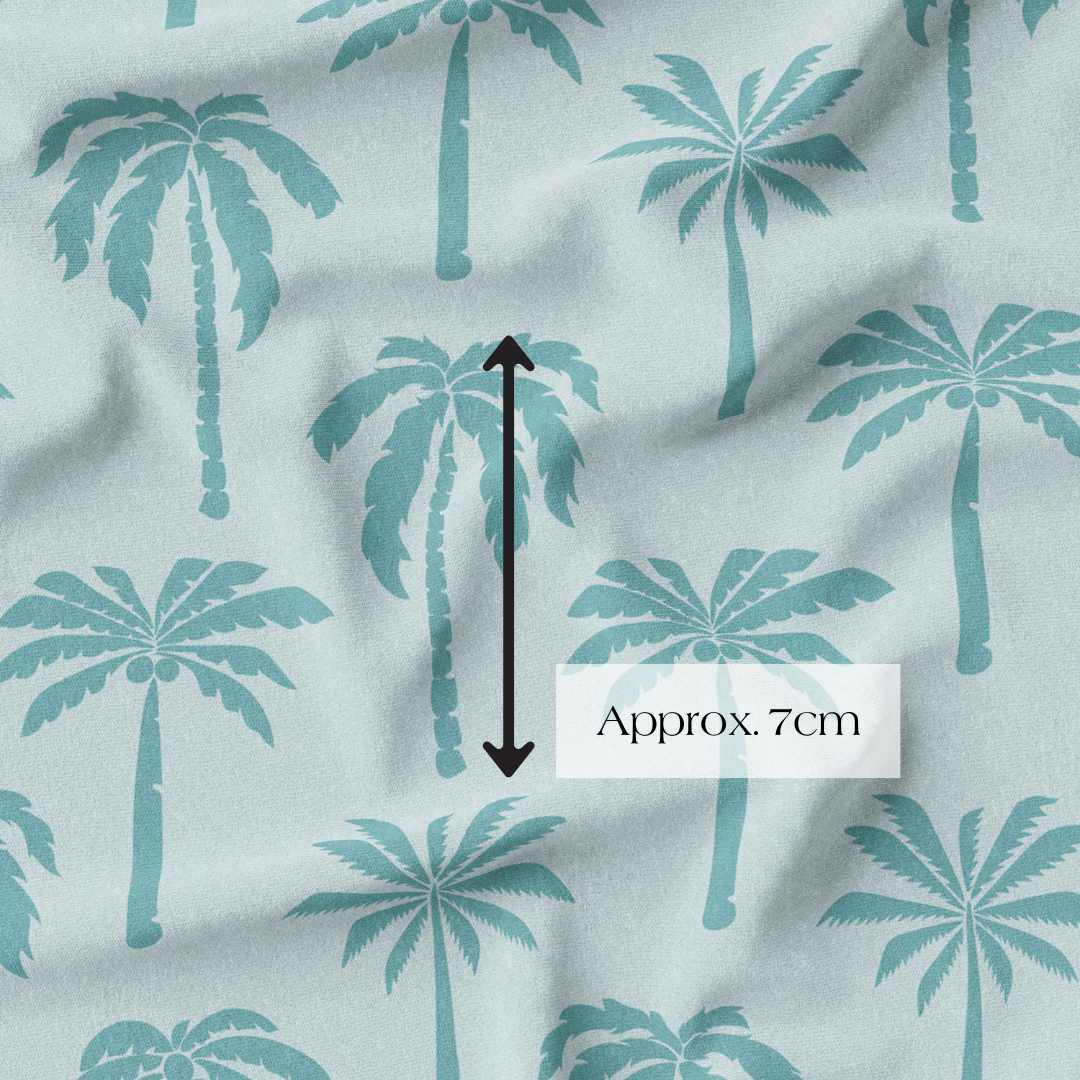 Boho Palm Tree Fabric Scale Australia Woven and Knit