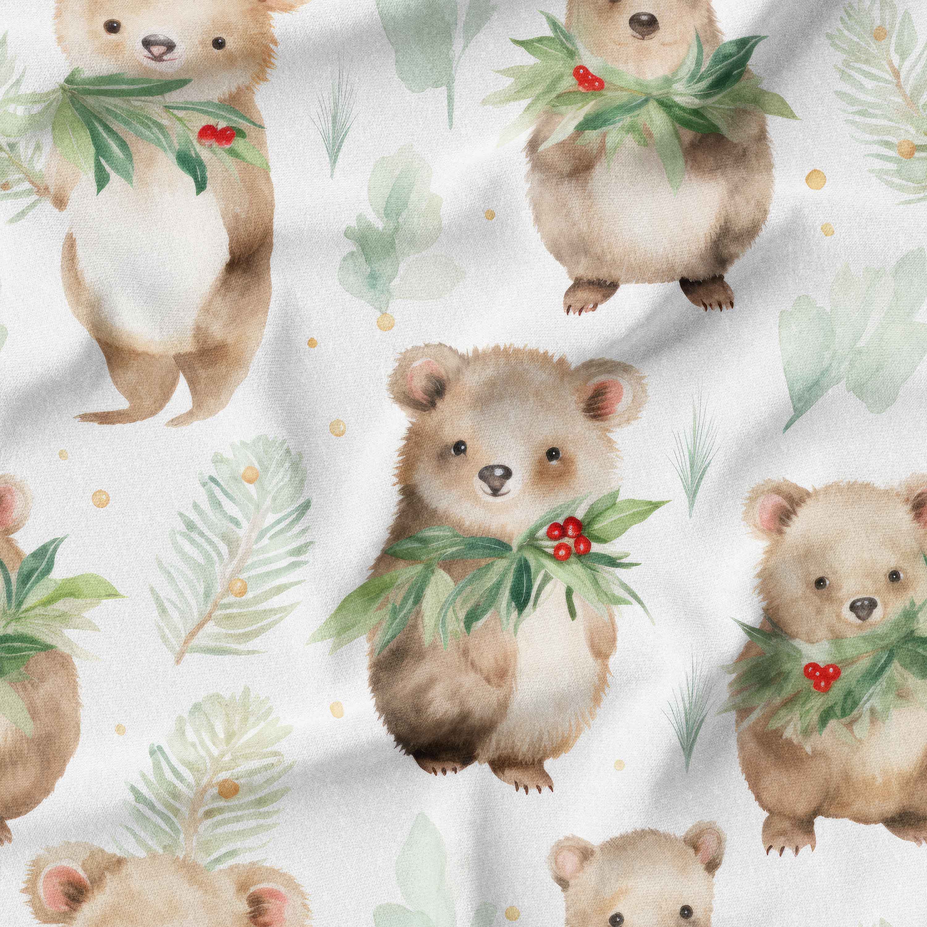 Holly marsupial xmas fabric