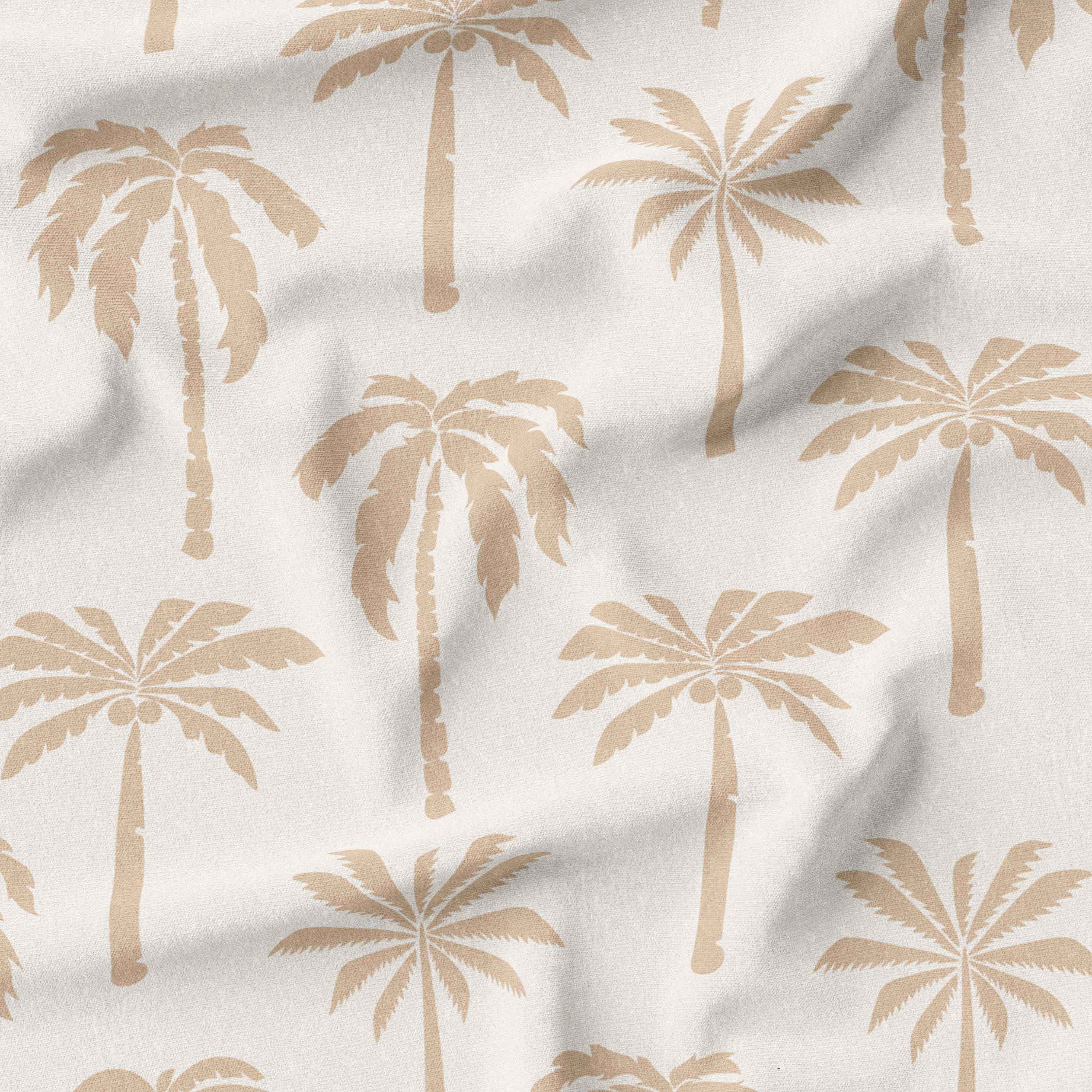 Boho Palm Tree Tan Fabric Australia Woven and Knit