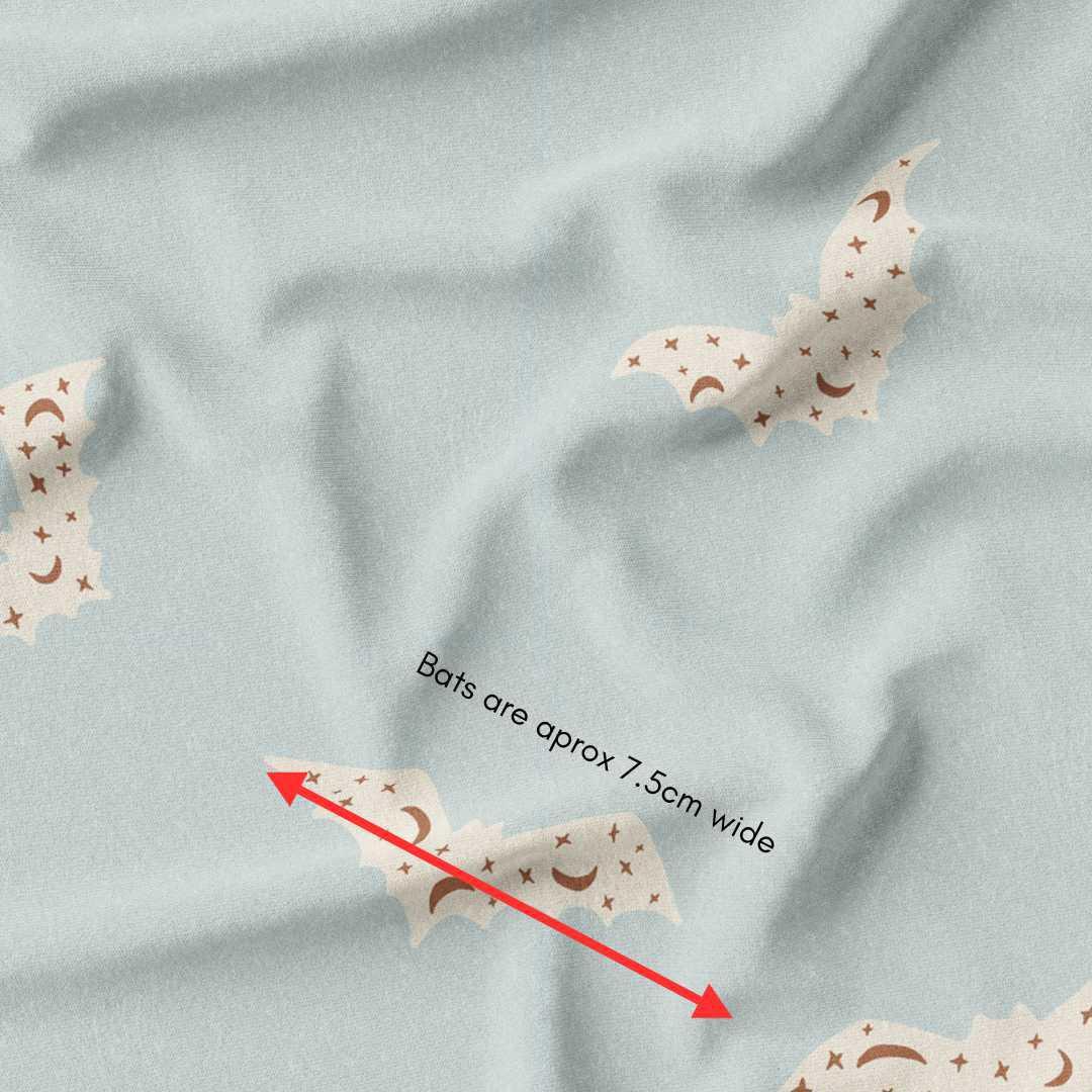 melco-fabrics-online-fabric-store-print-on-demand-australia-Bats - Sky Blue - Cute Halloween Fabric