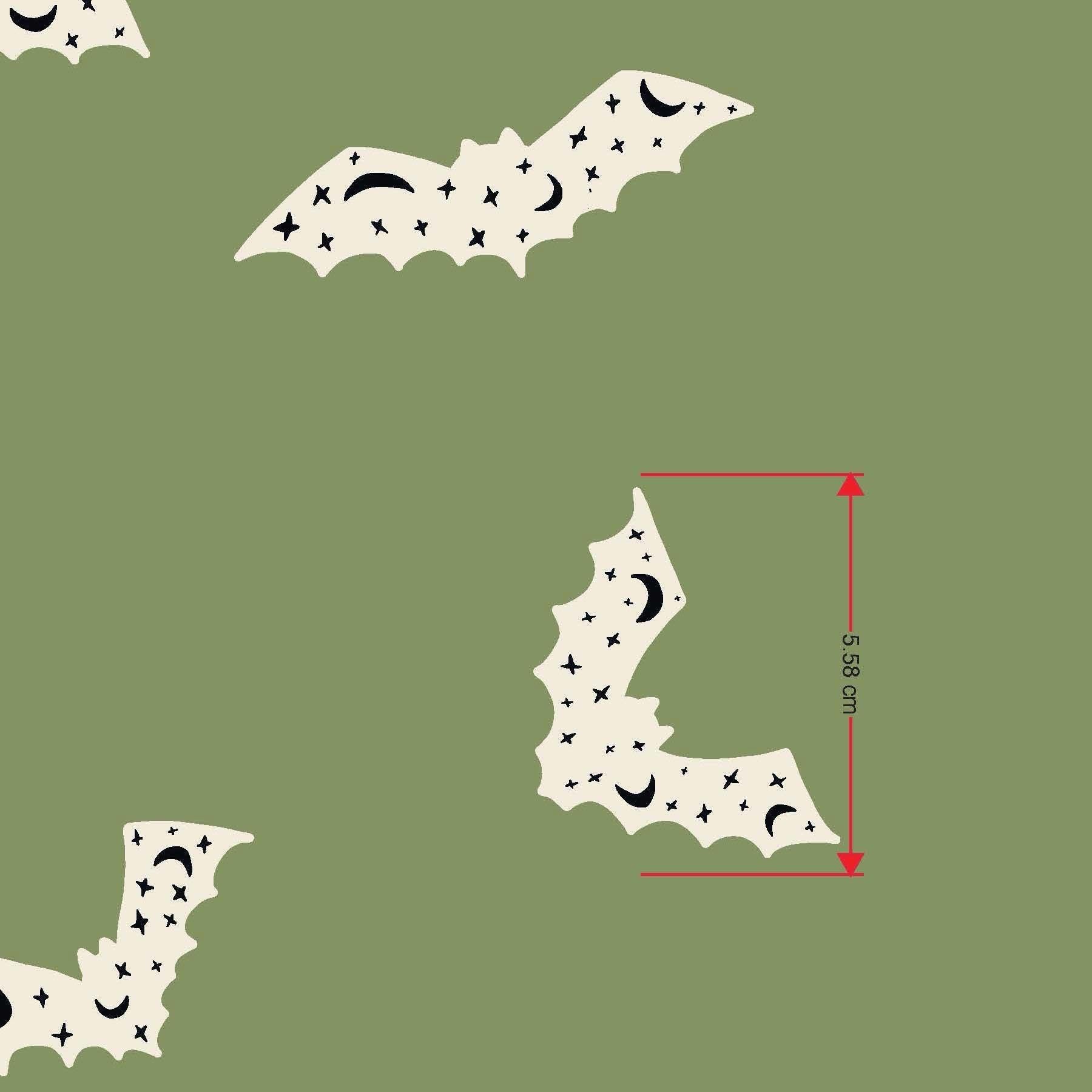 melco-fabrics-online-fabric-store-print-on-demand-australia-Bats - Green - Cute Halloween Fabric