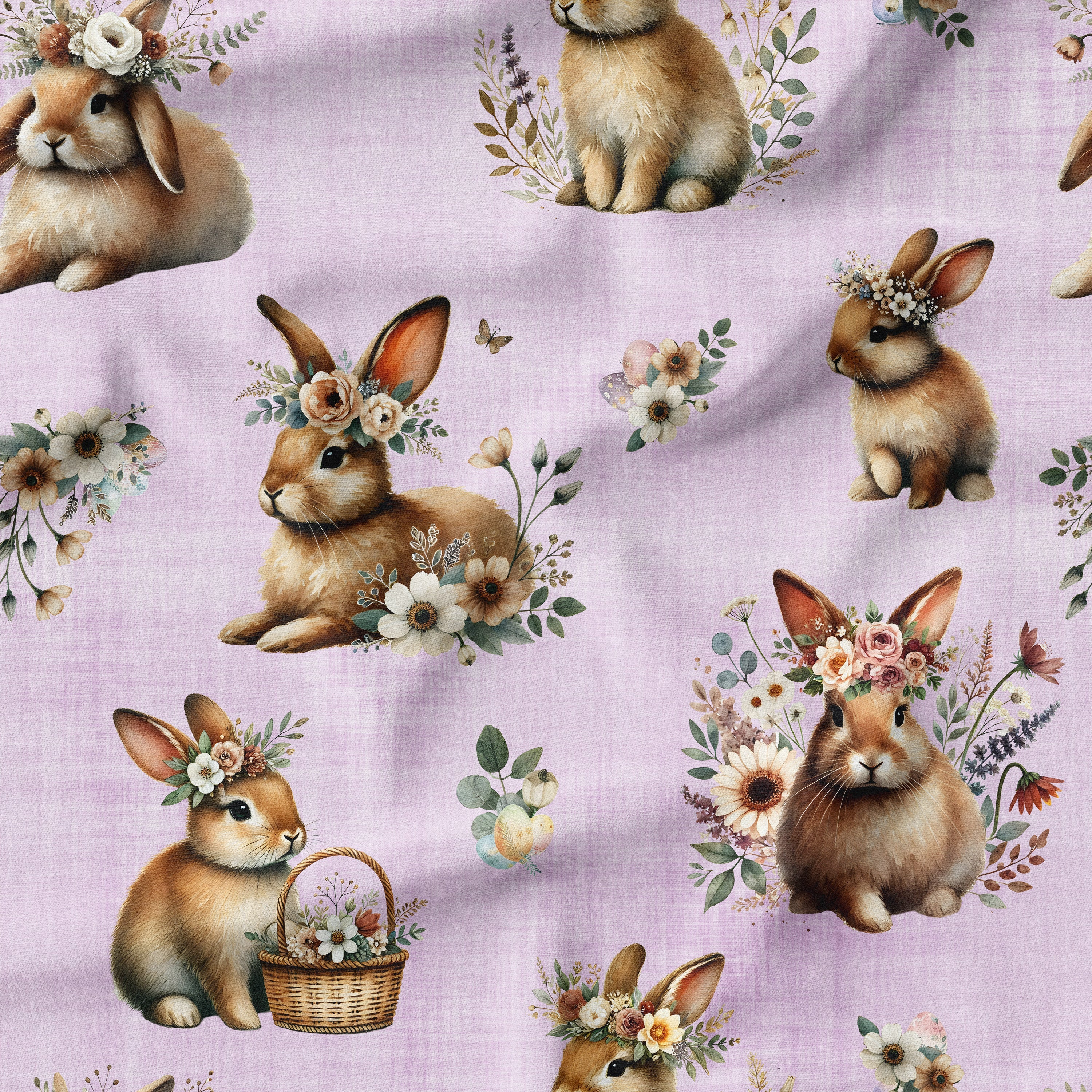melco-fabrics-online-fabric-store-print-on-demand-australia- boho-bunny-easter-fabric