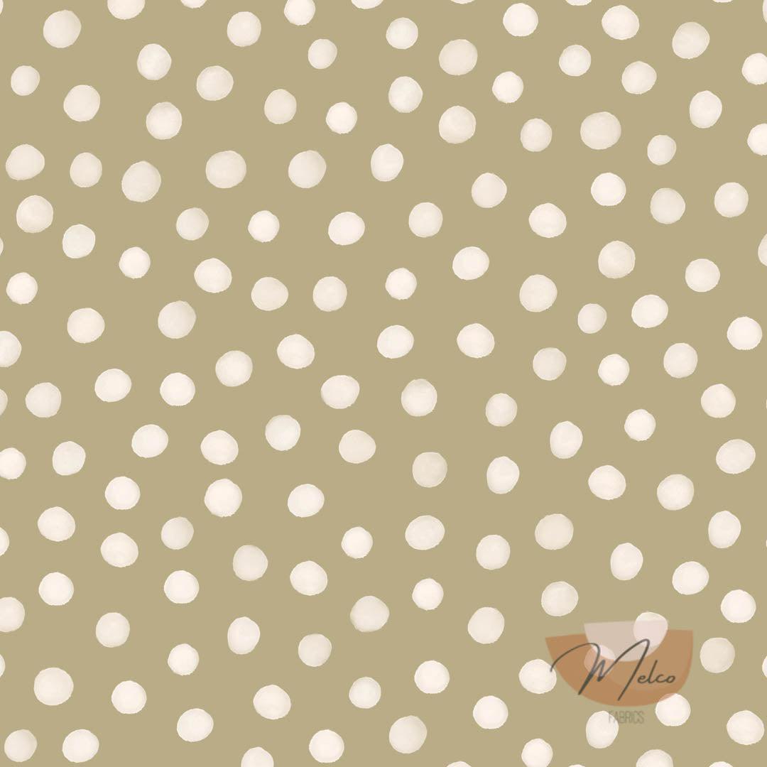 melco-fabrics-online-fabric-store-print-on-demand-australia-Olive polka dots-knit-woven-buy