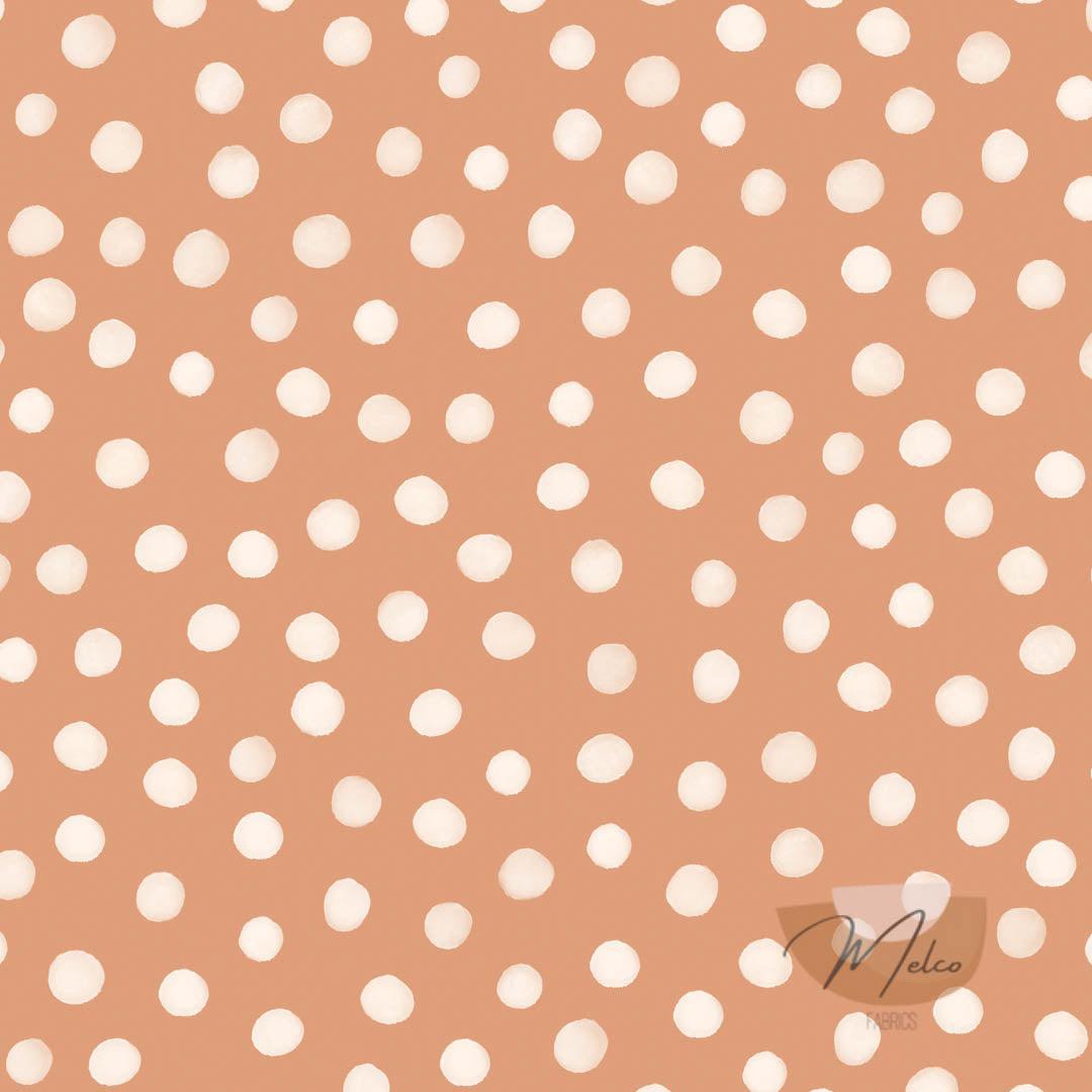 melco-fabrics-online-fabric-store-print-on-demand-australia-Rust polka dots-knit-woven-buy
