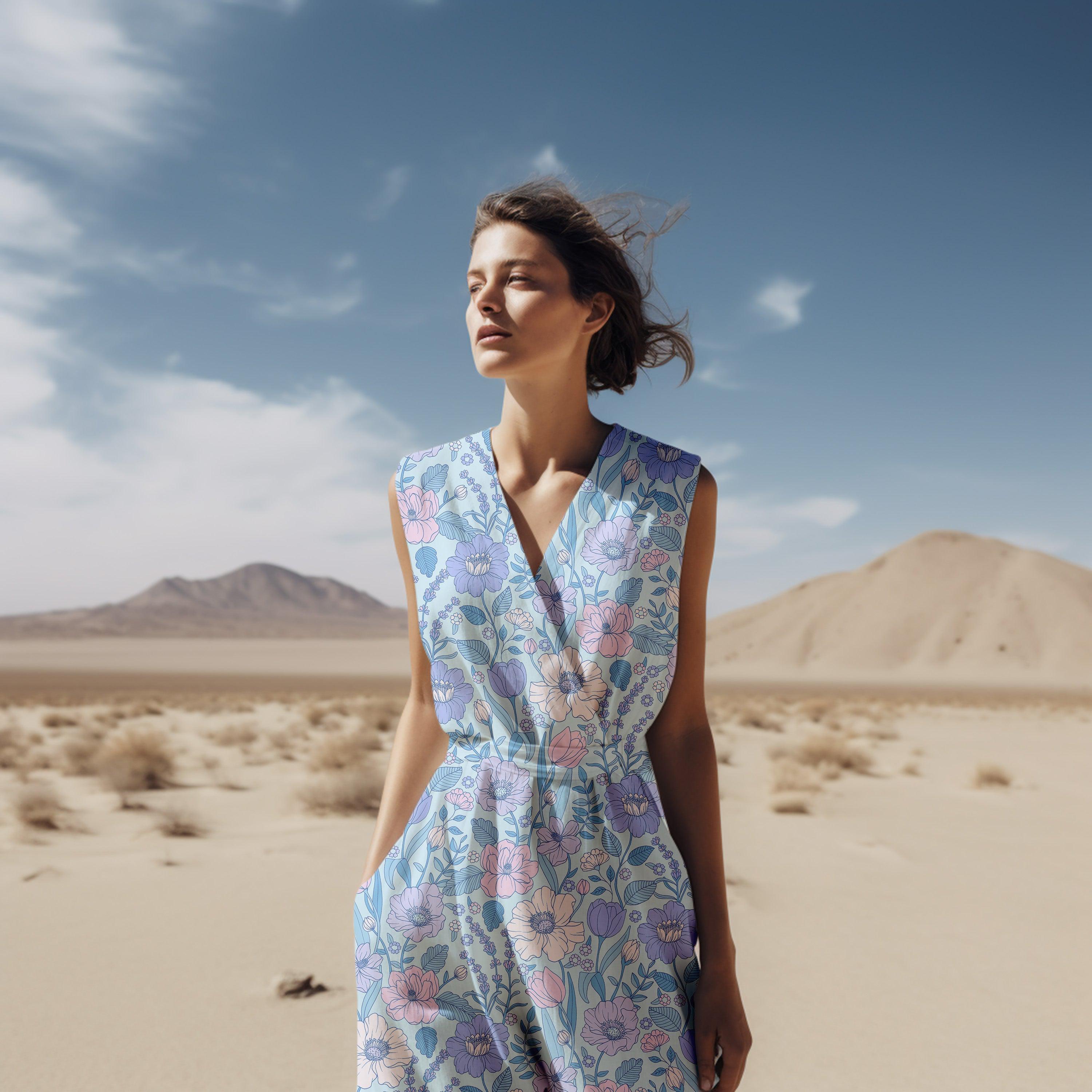 Garden Posies Blue-Melco Fabrics-online-fabric-shop-australia