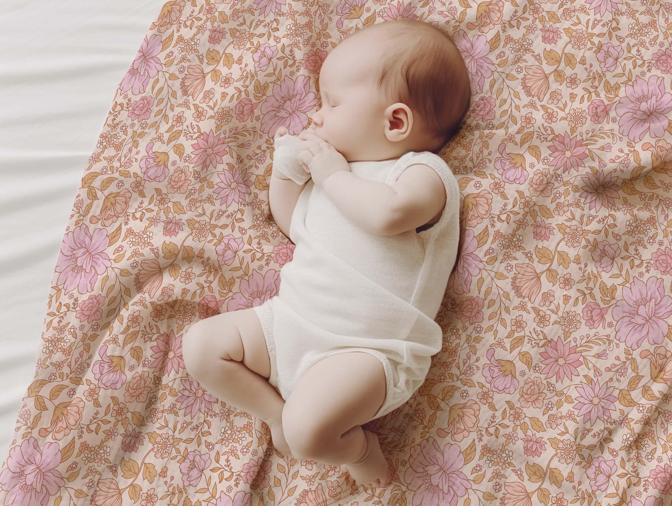 Peony Floral - Lavender Cream-Melco Fabrics-online-fabric-shop-australia