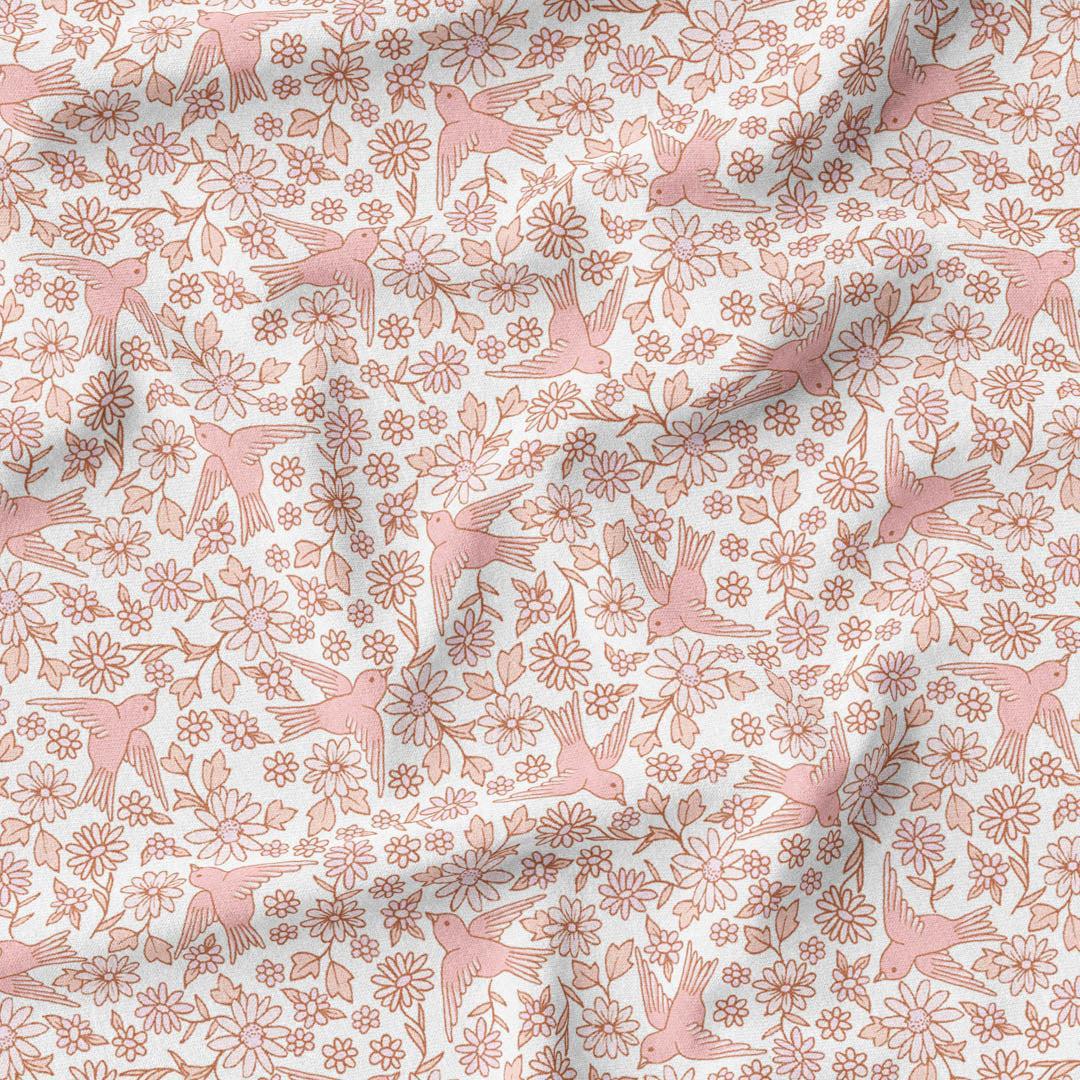 Little Birdie Floral - Vintage-Melco Fabrics-online-fabric-shop-australia