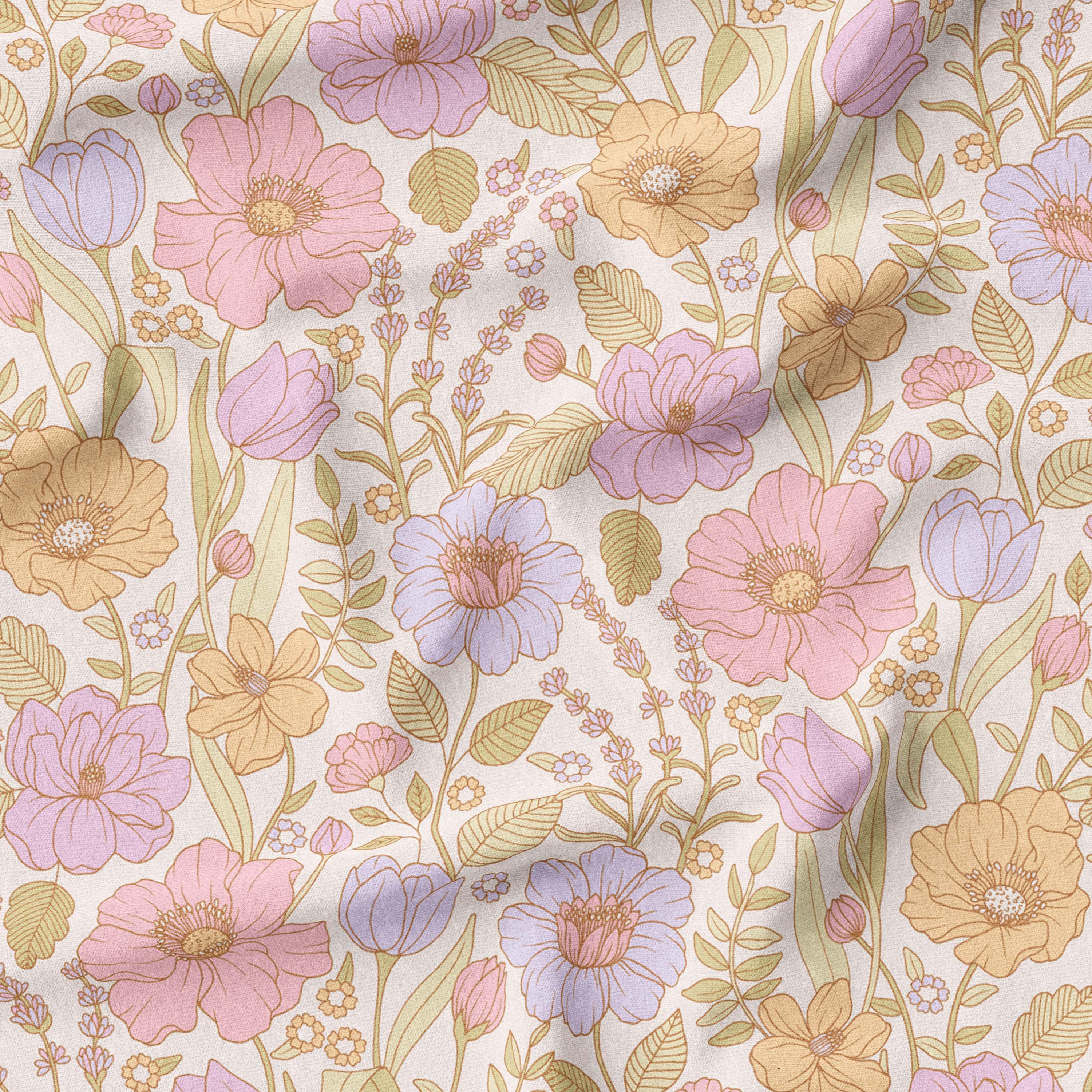 Garden Posies White-Melco Fabrics-online-fabric-shop-australia