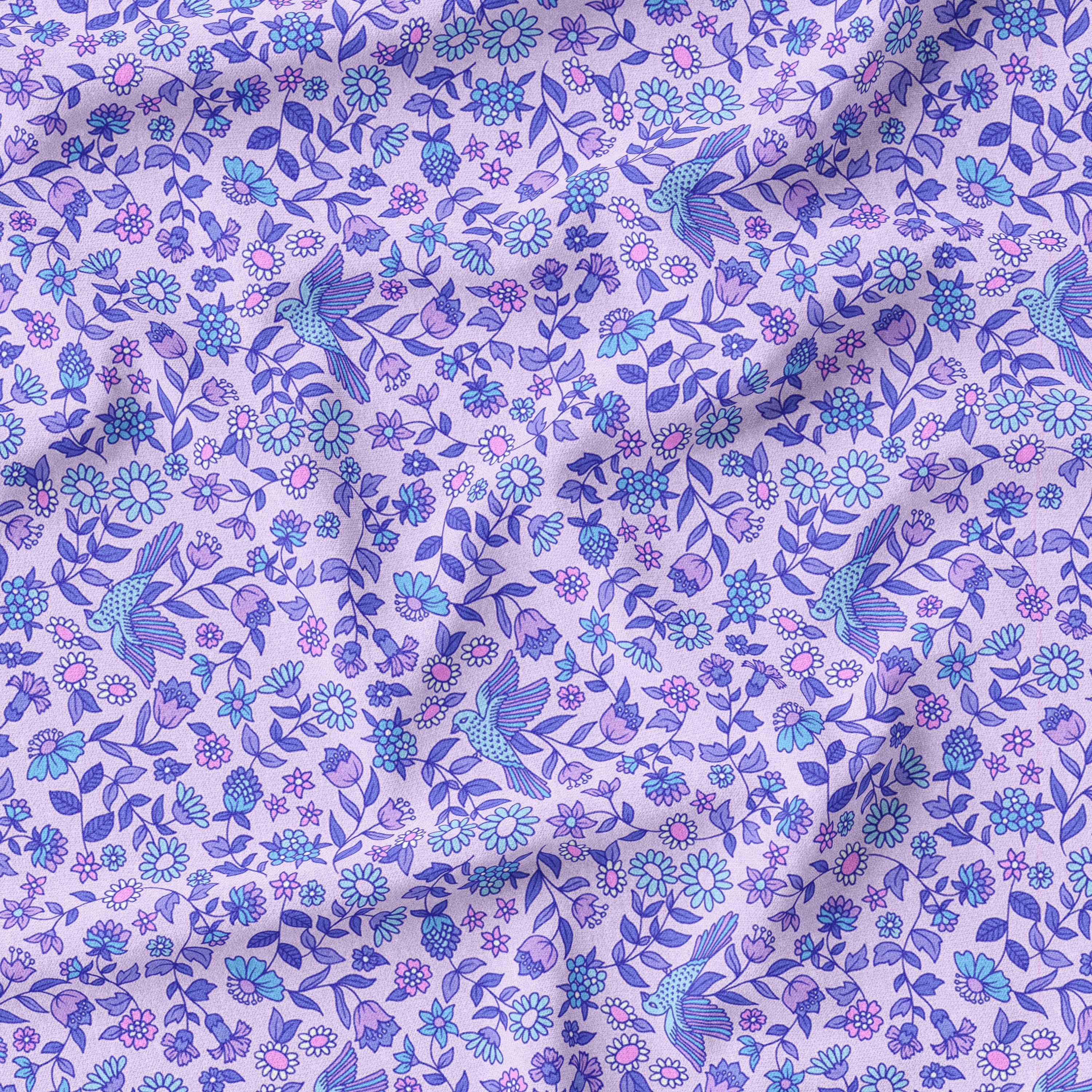 Little Birdie Lavender-Melco Fabrics-online-fabric-shop-australia
