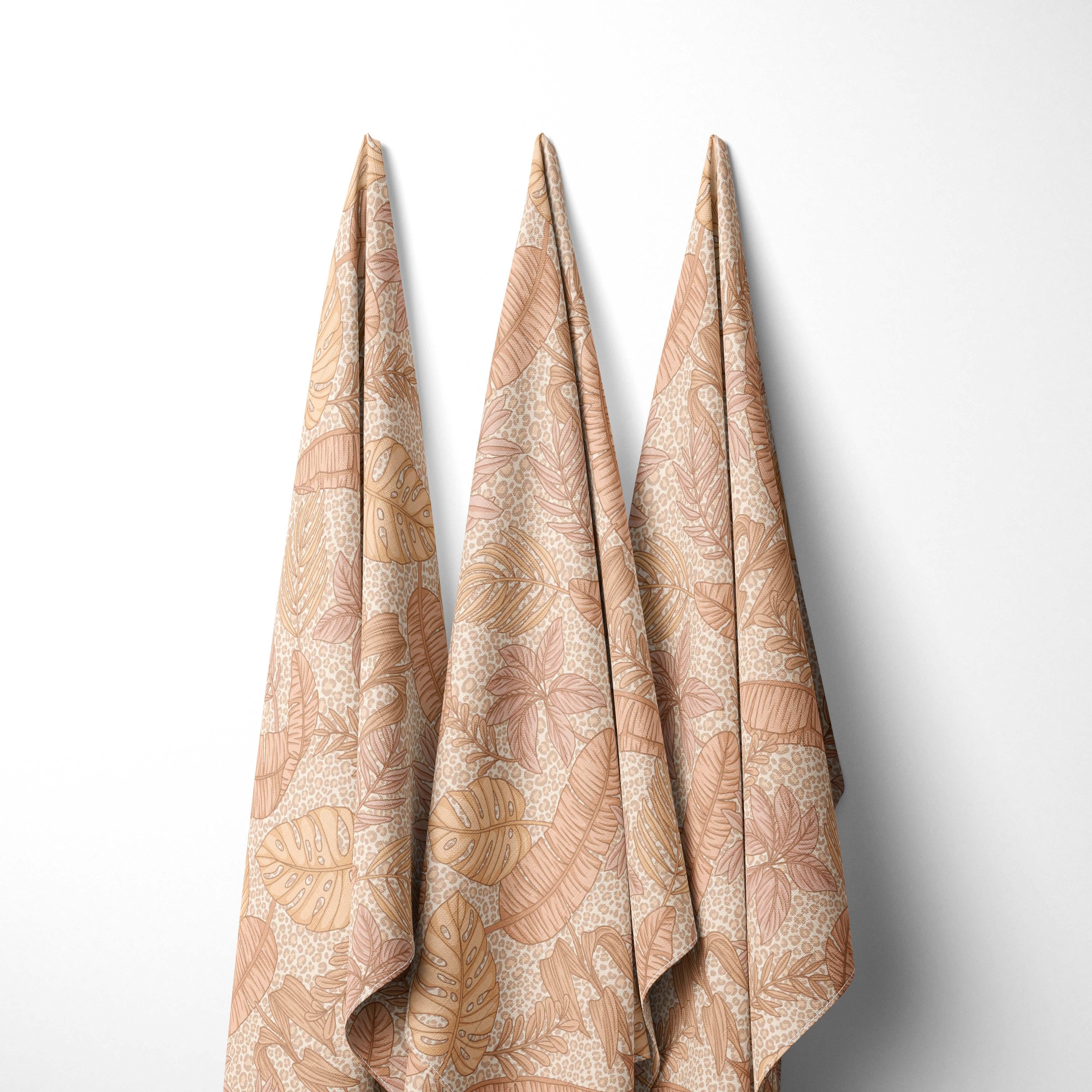 Leafy Leopard Beige-Melco Fabrics-online-fabric-shop-australia