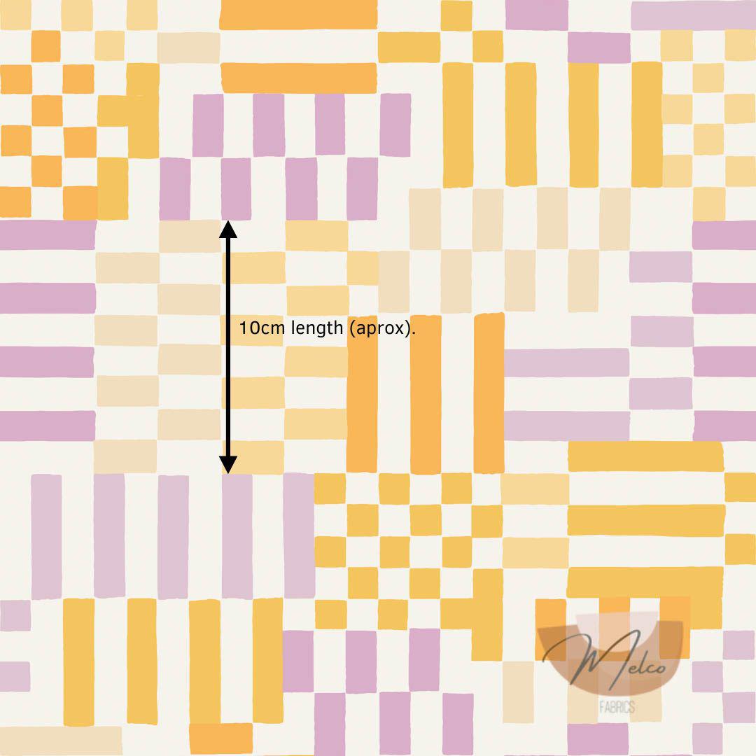 Checkery Checker (lavender, lilac, yellow) - Melco Fabrics