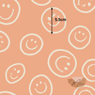 Smiley faces (peach ) - Melco Fabrics