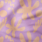 Abstract Flowers-Art Print Fabric-Melco Fabrics-Sand on Lilac-Cotton Poplin (110gsm)-Online-Fabric-Store-Australia