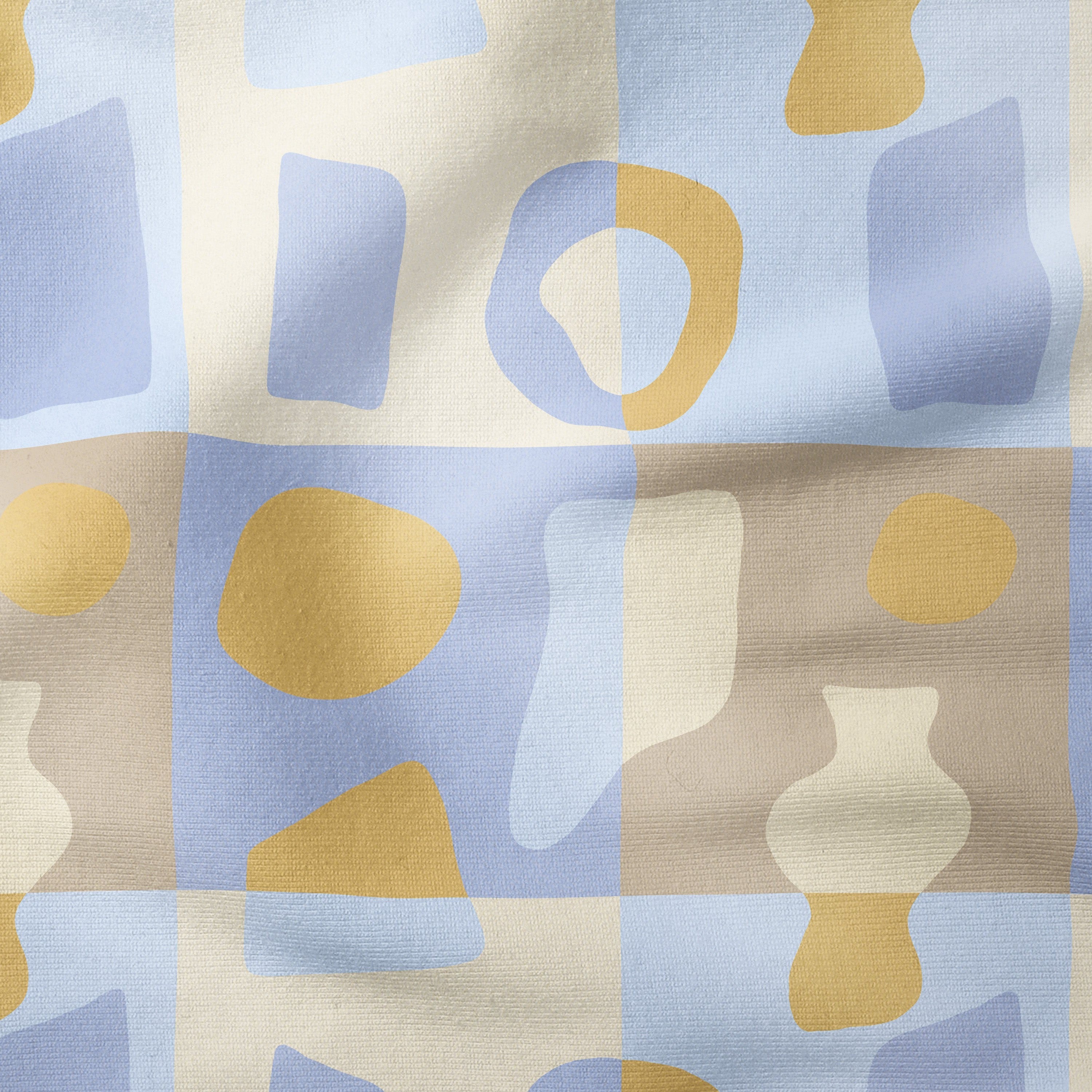 Abstract Mosaic-Blue Whisper-Cotton Poplin (110gsm) / 140cm width-Melco Fabrics Online Fabric Australia