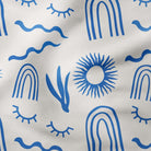 Abstract Shapes-Art Print Fabric-Melco Fabrics-Blue on Tofu-Cotton Poplin (110gsm)-Online-Fabric-Shop-Australia