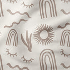 Abstract Shapes-Art Print Fabric-Melco Fabrics-Chocolate on Tofu-Cotton Poplin (110gsm)-Online-Fabric-Shop-Australia