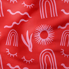 Abstract Shapes-Art Print Fabric-Melco Fabrics-Pink on Red-Cotton Poplin (110gsm)-Online-Fabric-Shop-Australia