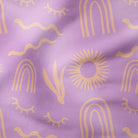 Abstract Shapes-Art Print Fabric-Melco Fabrics-Sand on Lilac-Cotton Poplin (110gsm)-Online-Fabric-Shop-Australia