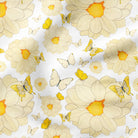 Dahlia Dreams-Yellow-Cotton Poplin (110gsm) / 140cm width-Melco Fabrics Online Fabric Australia