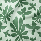 Leaves and Flowers-Melco Originals-Melco Fabrics-Dark Green on Mint-Cotton Poplin (110gsm) / 140cm width-Melco Fabrics