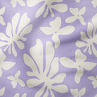 Leaves and Flowers-Melco Originals-Melco Fabrics-Tofu on Lavender-Cotton Poplin (110gsm) / 140cm width-Melco Fabrics