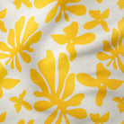 Leaves and Flowers-Melco Originals-Melco Fabrics-Yellow on Tofu-Cotton Poplin (110gsm) / 140cm width-Melco Fabrics