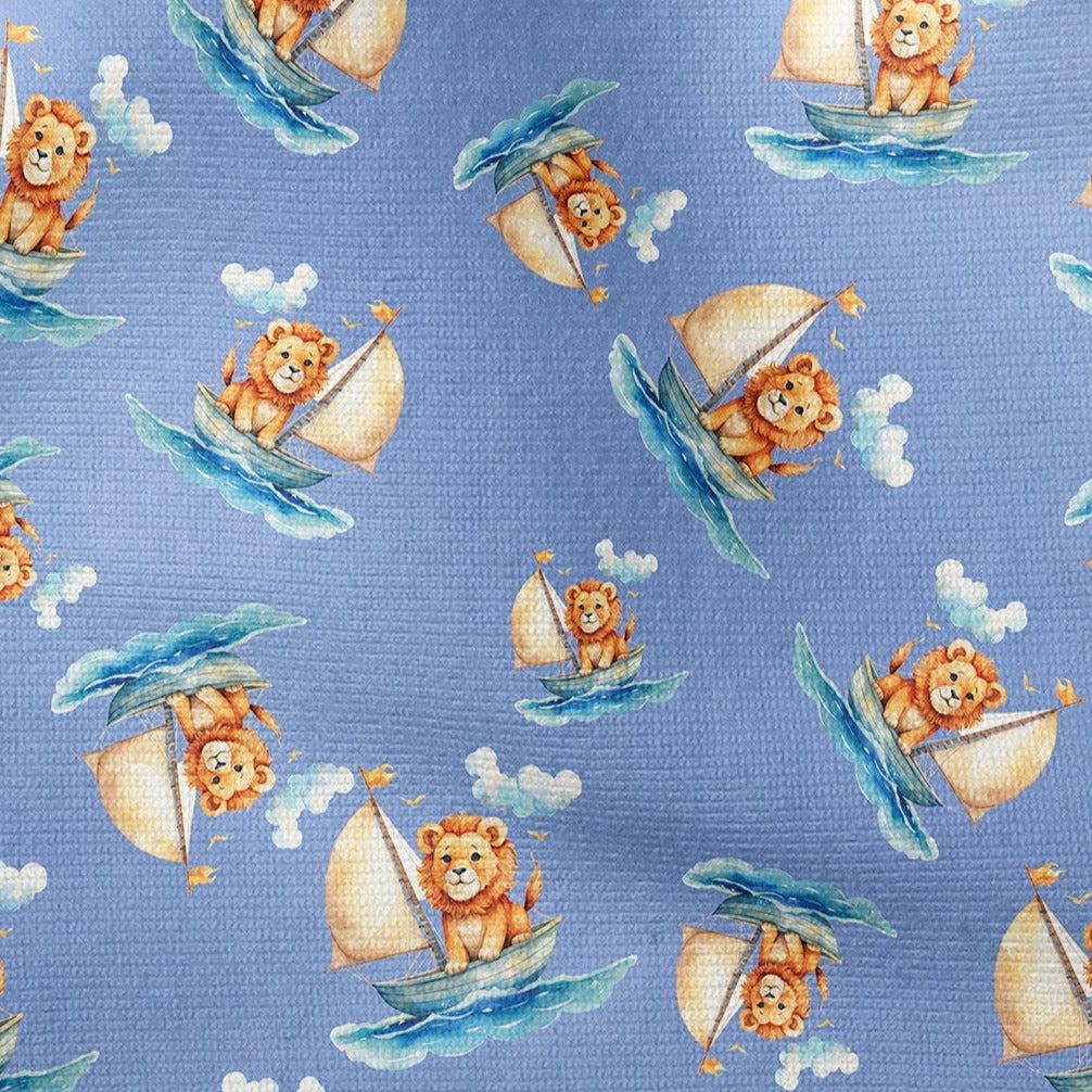 Leo Lion On A Boat Fabric