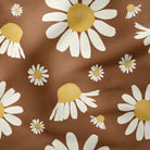 Melco Originals- Daisies-Melco Originals-Melco Fabrics-Brown Large-Cotton Poplin (110gsm) / 140cm width-Melco Fabrics