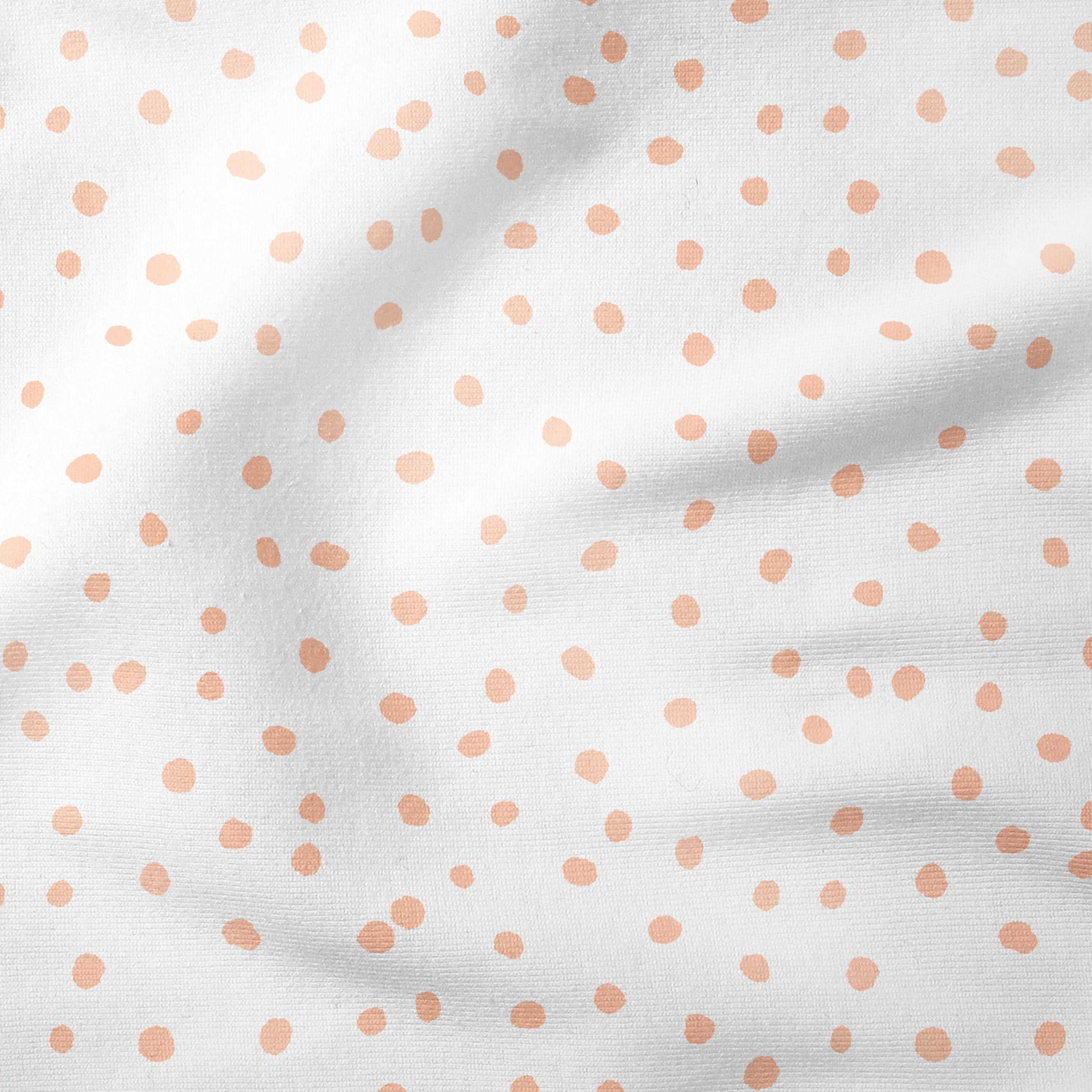 Melco Originals - Polka Dots-Peach-Cotton Poplin (110gsm) / 140cm width-Melco Fabrics Online Fabric Australia
