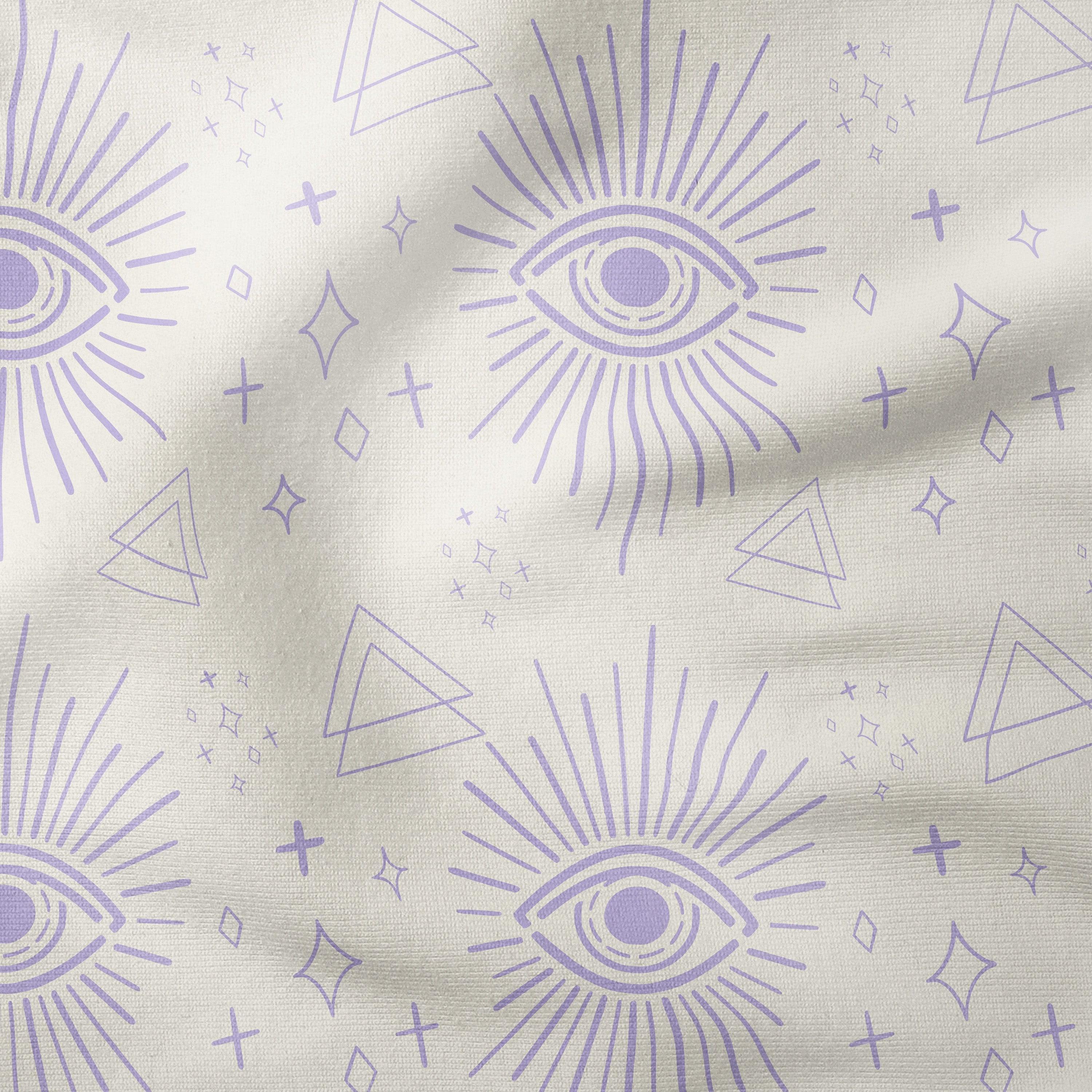 Mystic Eyes-Art Print Fabric-Melco Fabrics-Lavender on Tofu-Cotton Poplin (110gsm)-Melco Fabrics-Online-Fabric-Shop-Australia