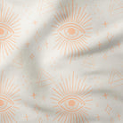 Mystic Eyes-Art Print Fabric-Melco Fabrics-Peach Fuzz on Tofu-Cotton Poplin (110gsm)-Melco Fabrics-Online-Fabric-Shop-Australia
