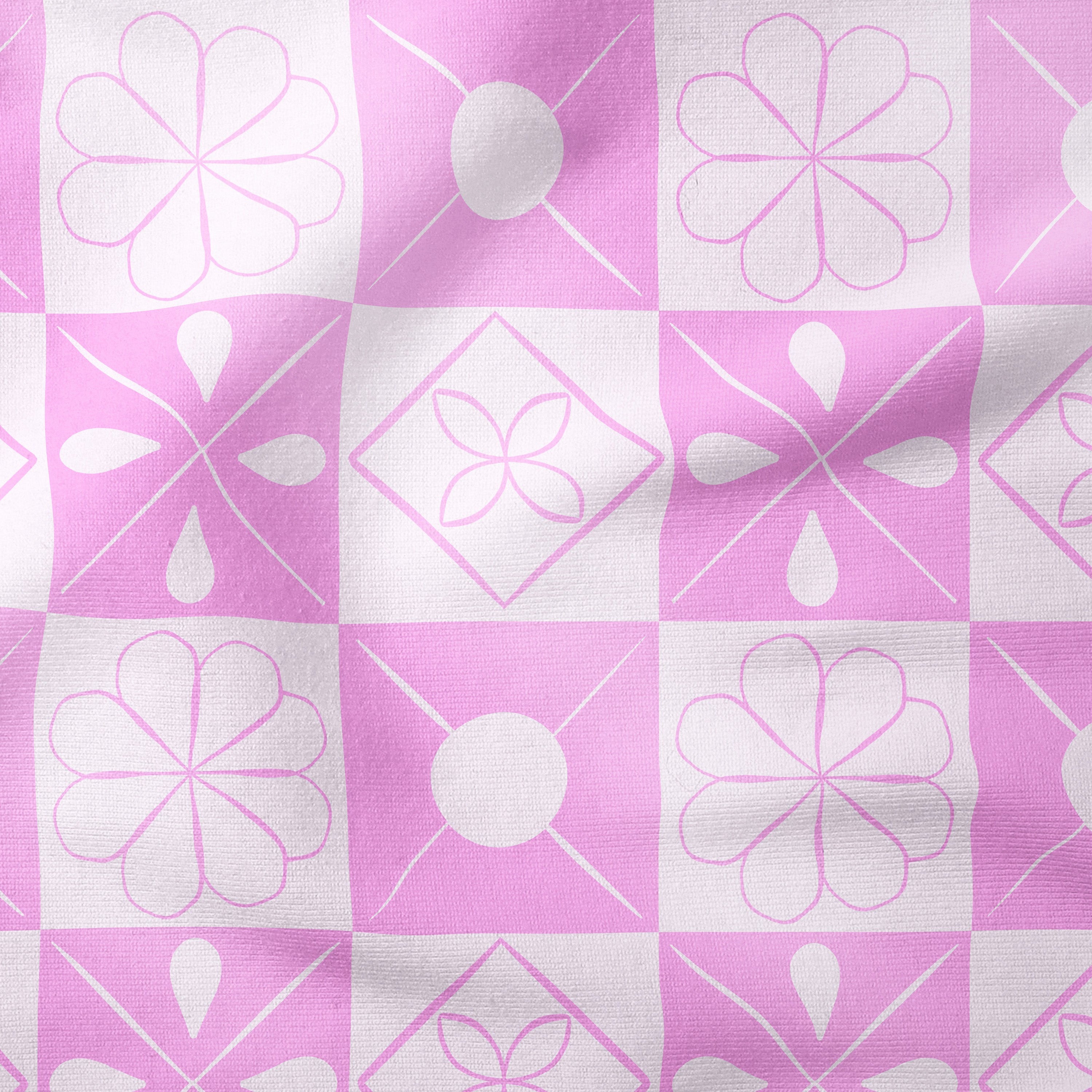 Patchwork Parade-Pink-Cotton Poplin (110gsm) / 140cm width-Melco Fabrics Online Fabric Australia