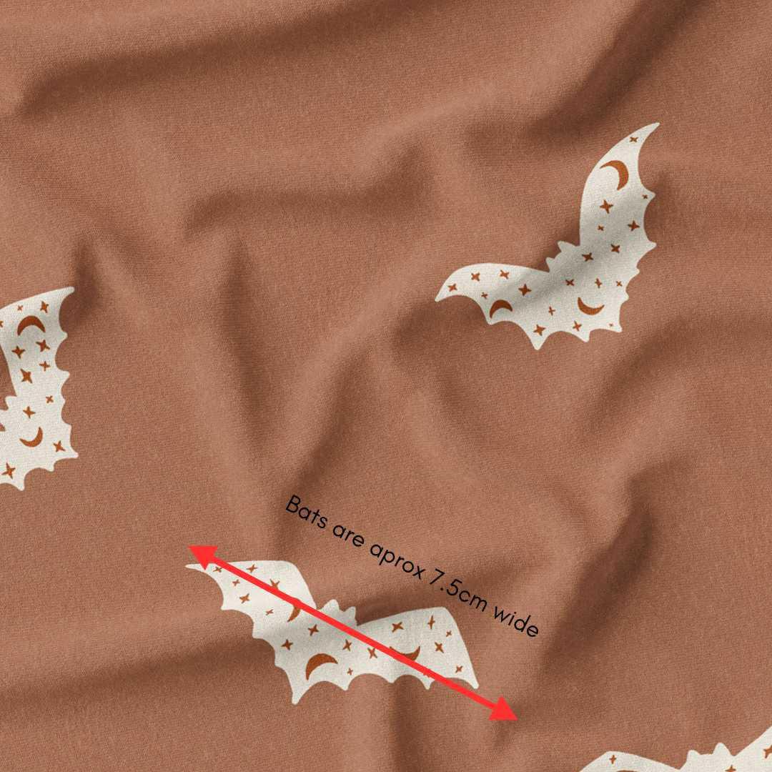 melco-fabrics-online-fabric-store-print-on-demand-australia-Bats - Cocoa Brown - Cute Halloween Fabric