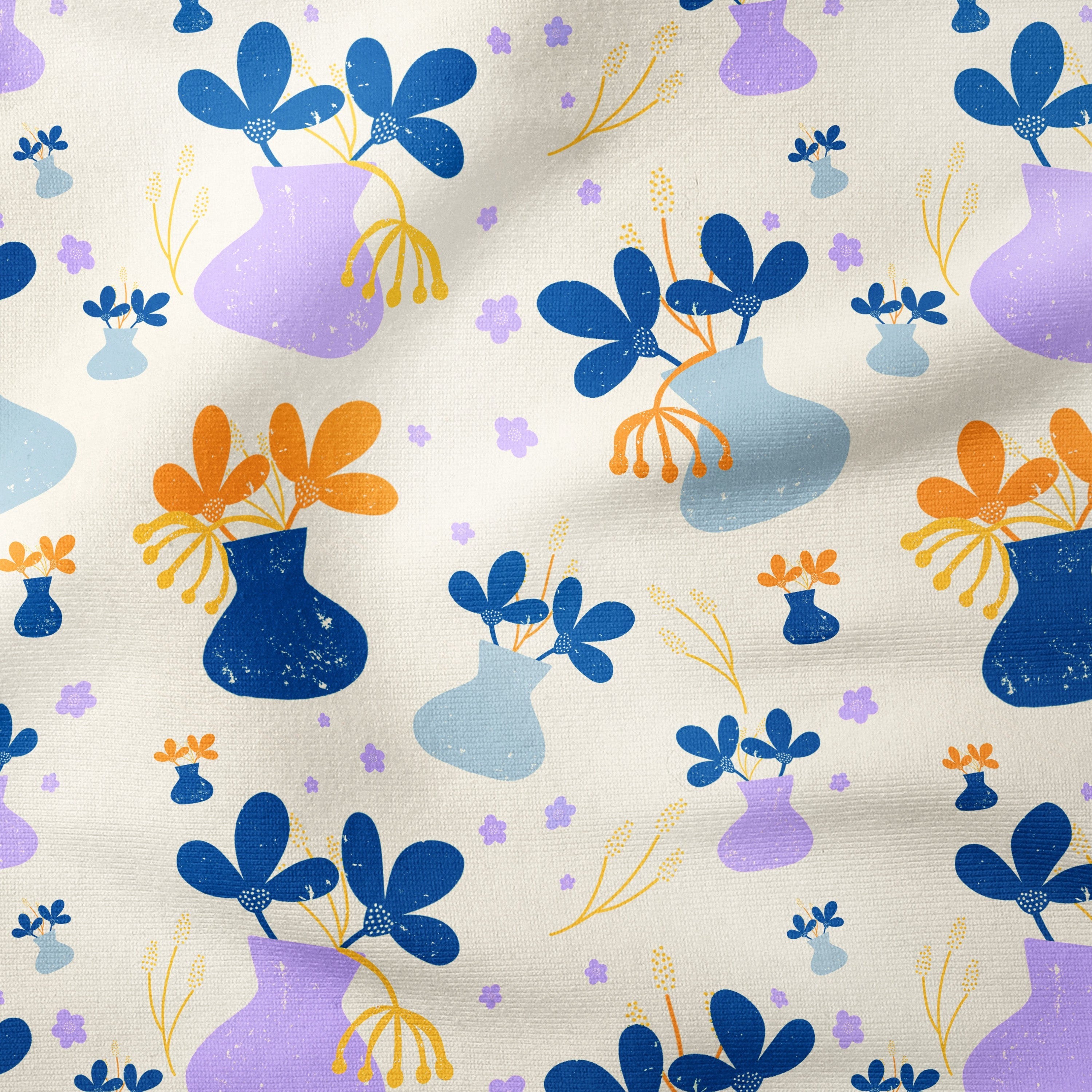 Vases-Twilight Blooms-Cotton Poplin (110gsm) / 140cm width-Melco Fabrics Online Fabric Australia