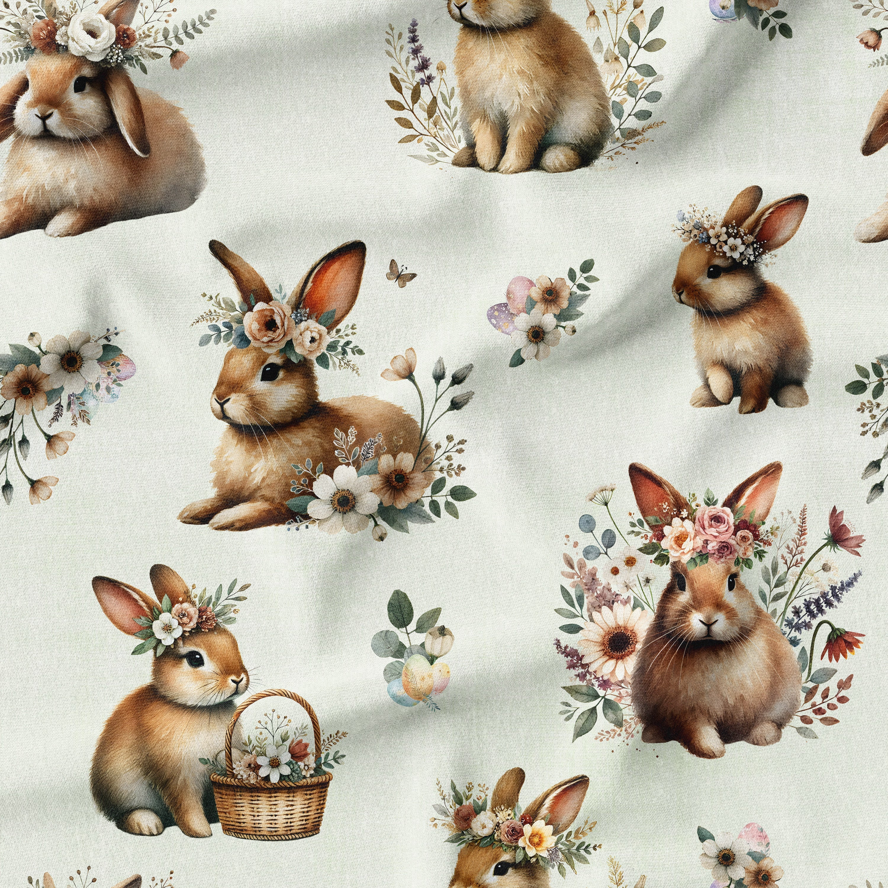 melco-fabrics-online-fabric-store-print-on-demand-australia- boho-bunny-easter-fabric