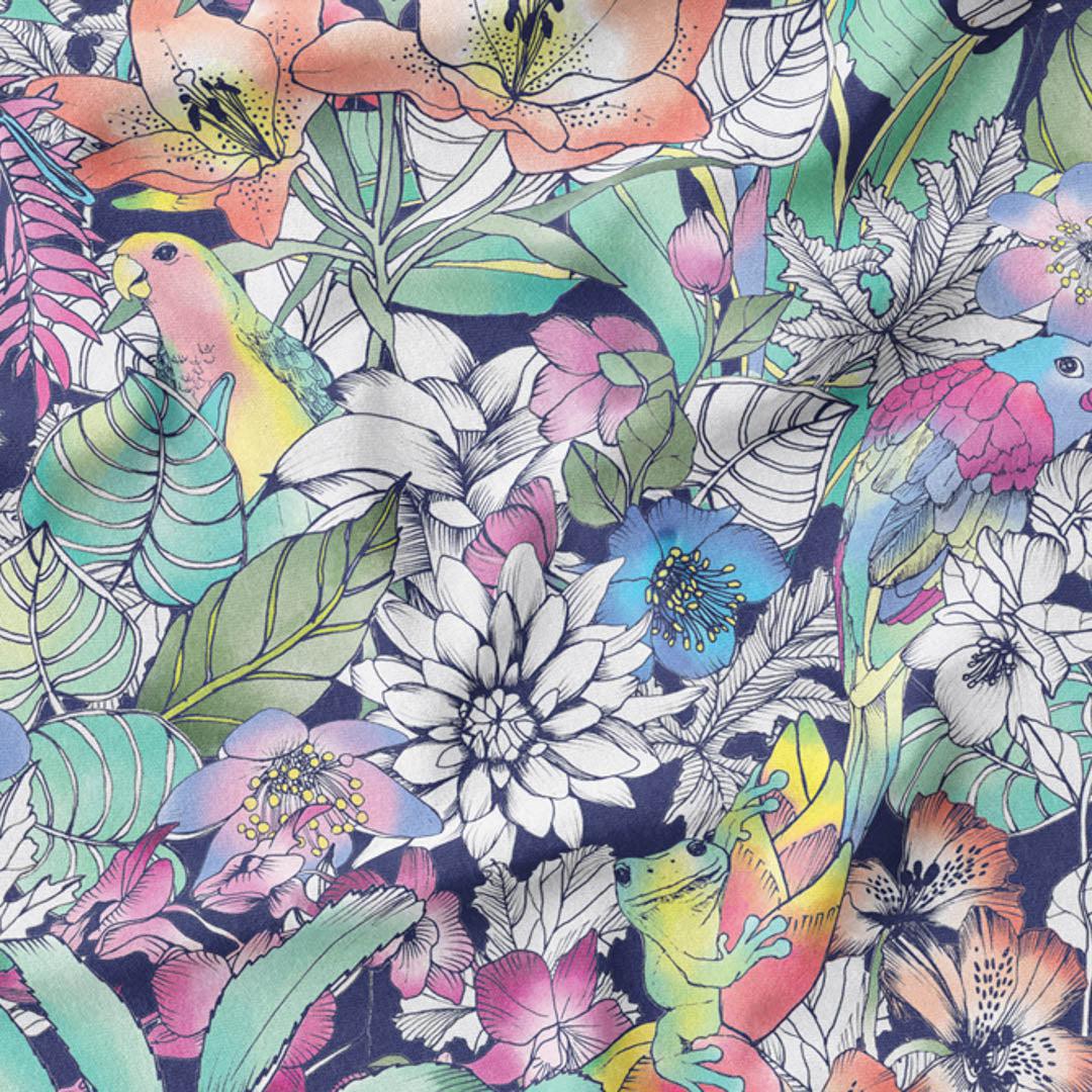 melco-fabrics-online-fabric-store-print-on-demand-australia-Botanica Indigo - The Scenic Route