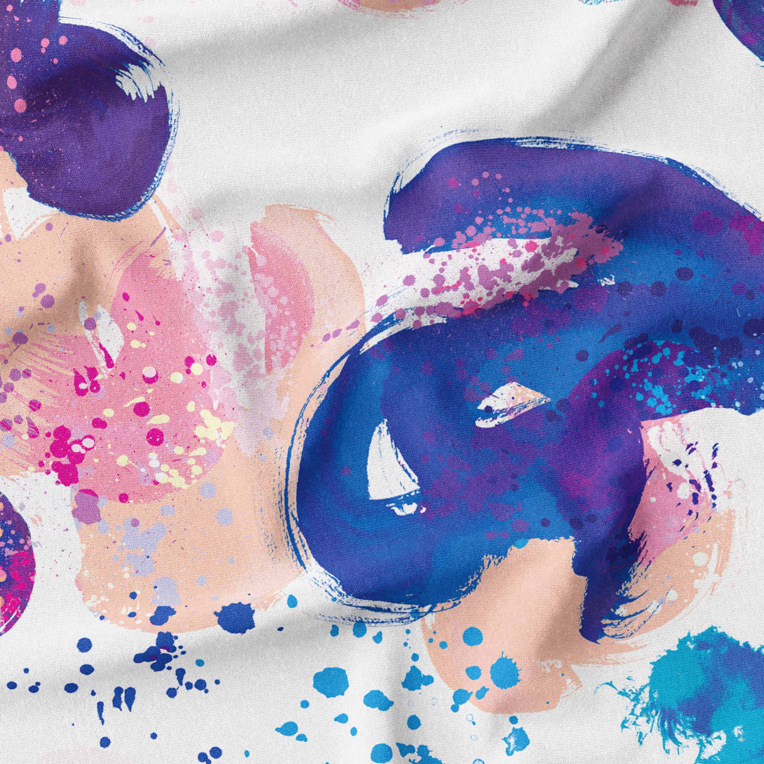 Creative Escape - Blue & Pink Abstract Fabric  - Rachel Parker