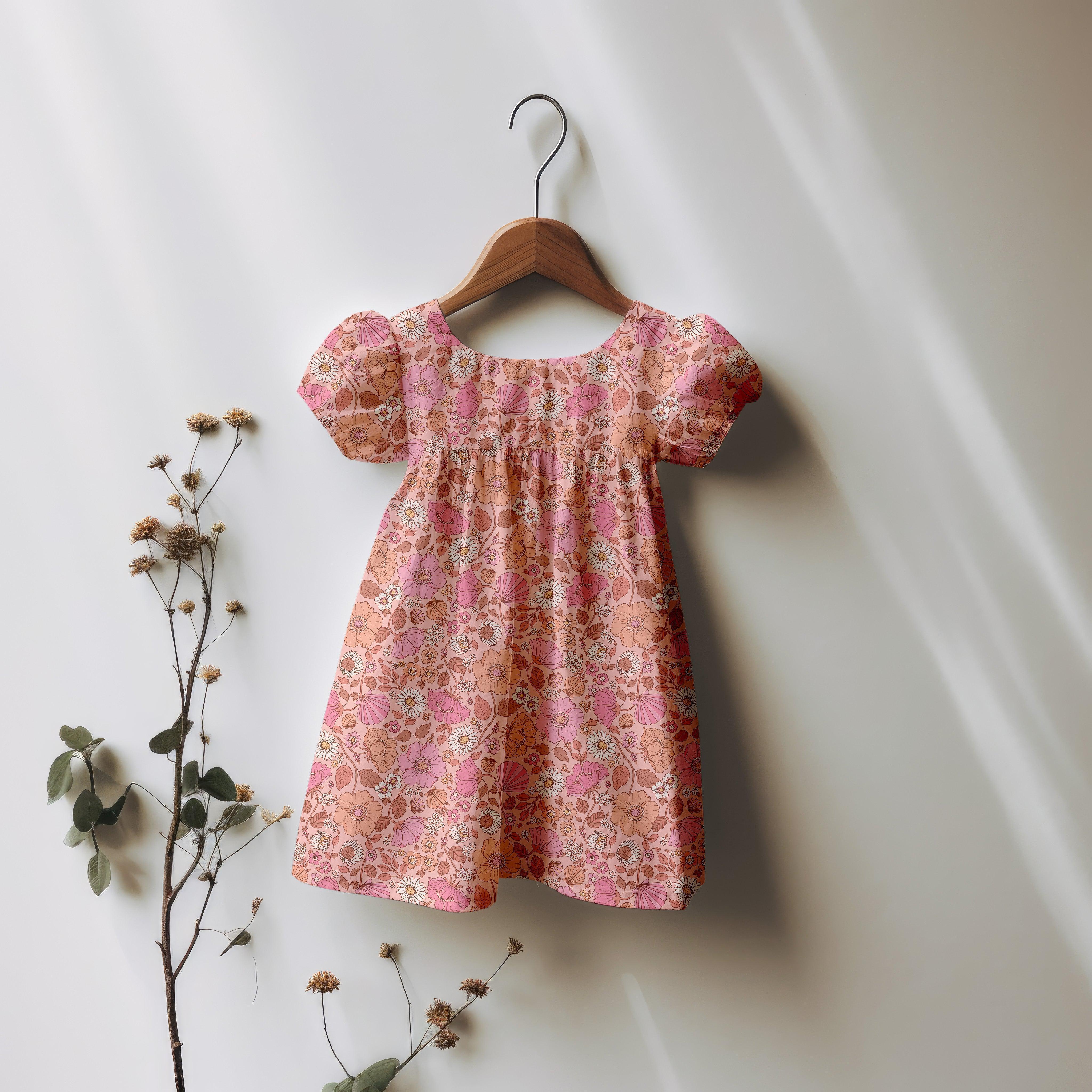 Daisy Shell Floral Pink-Melco Fabrics-online-fabric-shop-australia