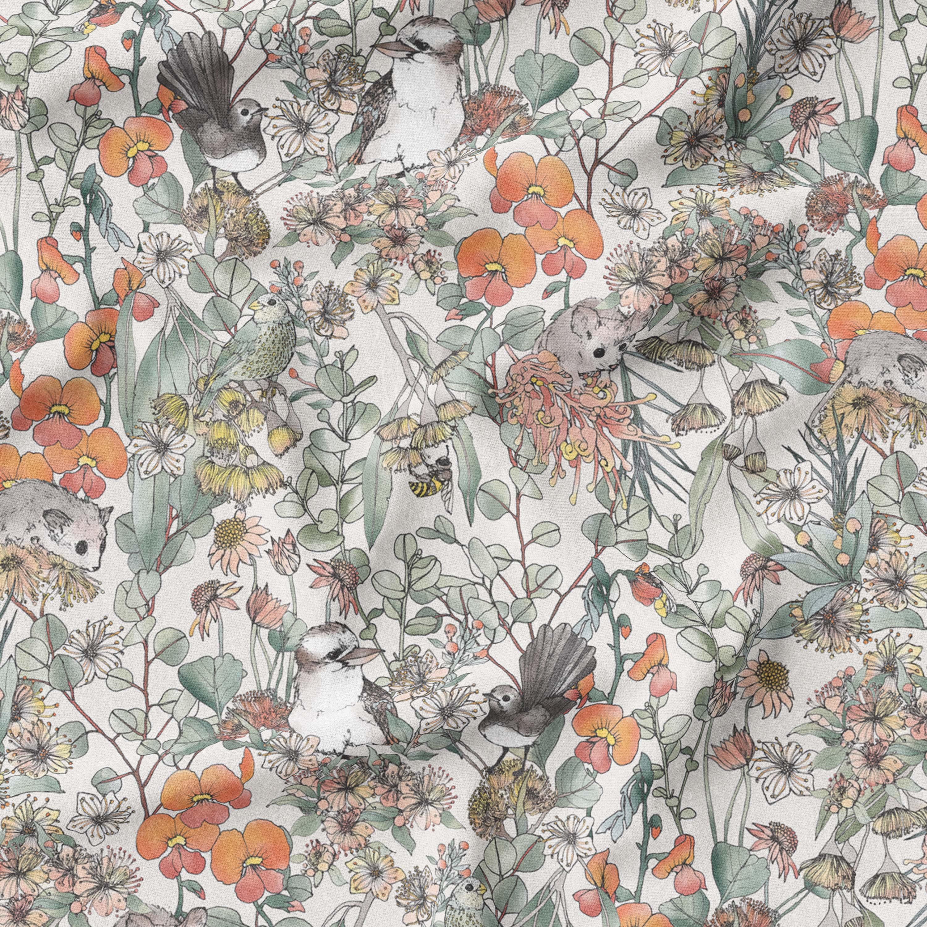 melco-fabrics-online-fabric-store-print-on-demand-australia-Fairytale Ecru - The Scenic Route