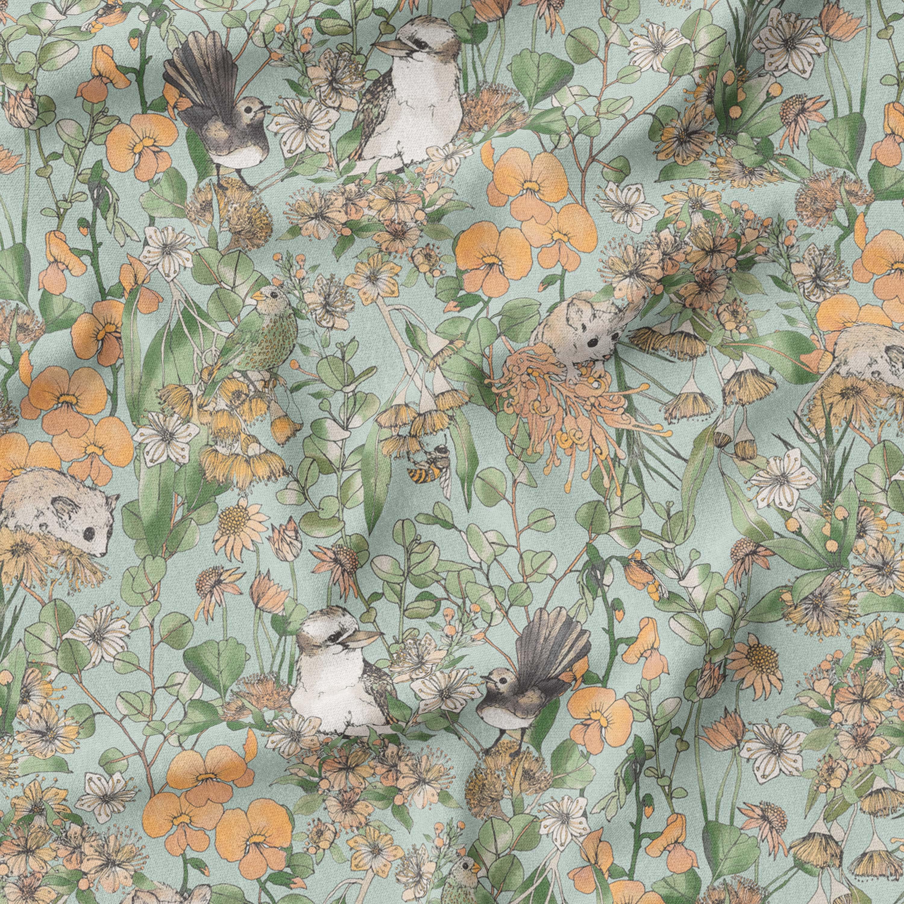 melco-fabrics-online-fabric-store-print-on-demand-australia-Fairytale Green - The Scenic Route
