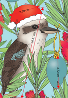 melco-fabrics-online-fabric-store-print-on-demand-australia-Kookaburra Christmas Fabric - The Scenic Route