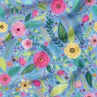 Mrs Brightside Blue Floral Fabric Australian Made Printed Local