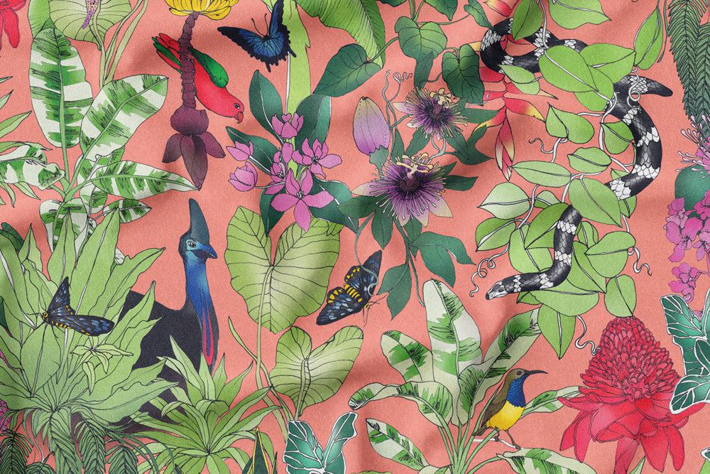 melco-fabrics-online-fabric-store-print-on-demand-australia-Rainforest pink - The Scenic Route