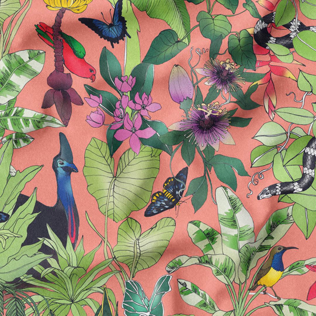 melco-fabrics-online-fabric-store-print-on-demand-australia-Rainforest pink - The Scenic Route