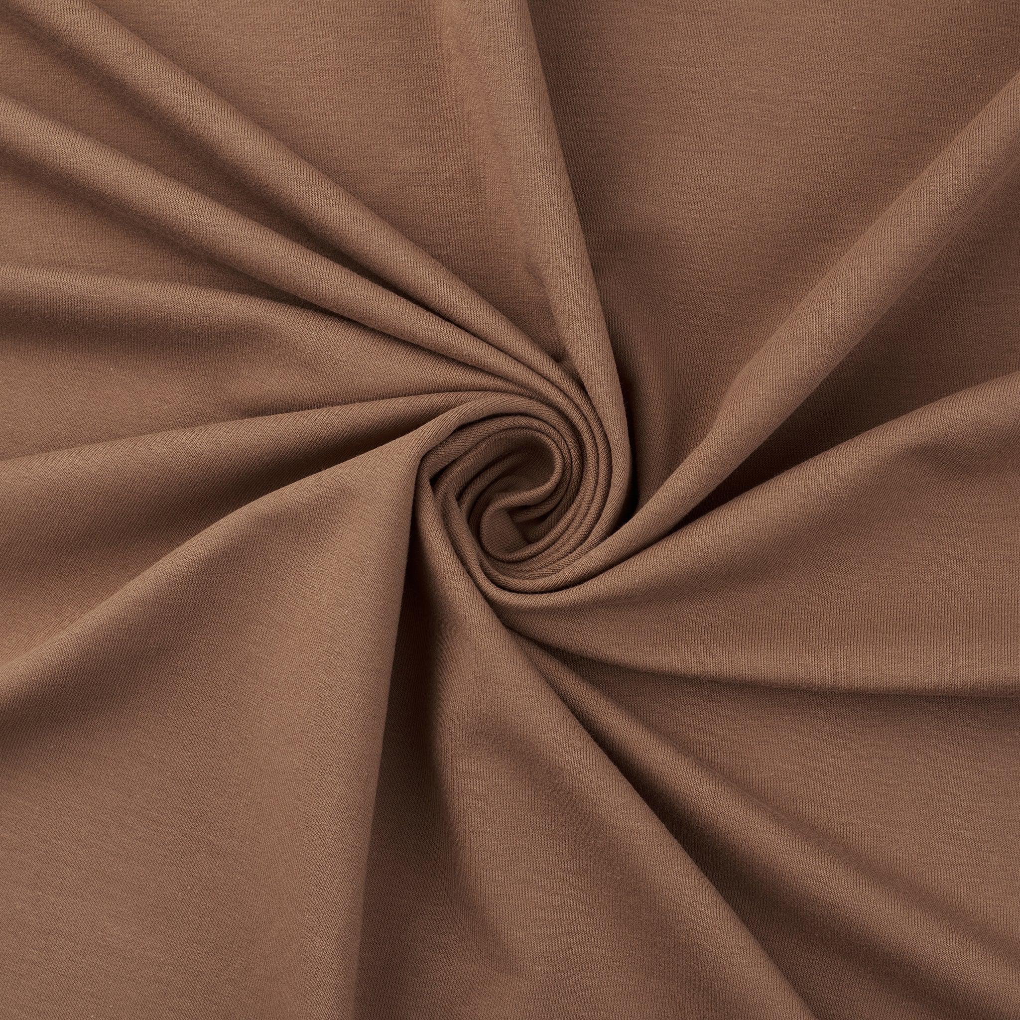 Brown cotton lycra solids australian milled australian made fabric store stretch ethical sustainable fabrics online