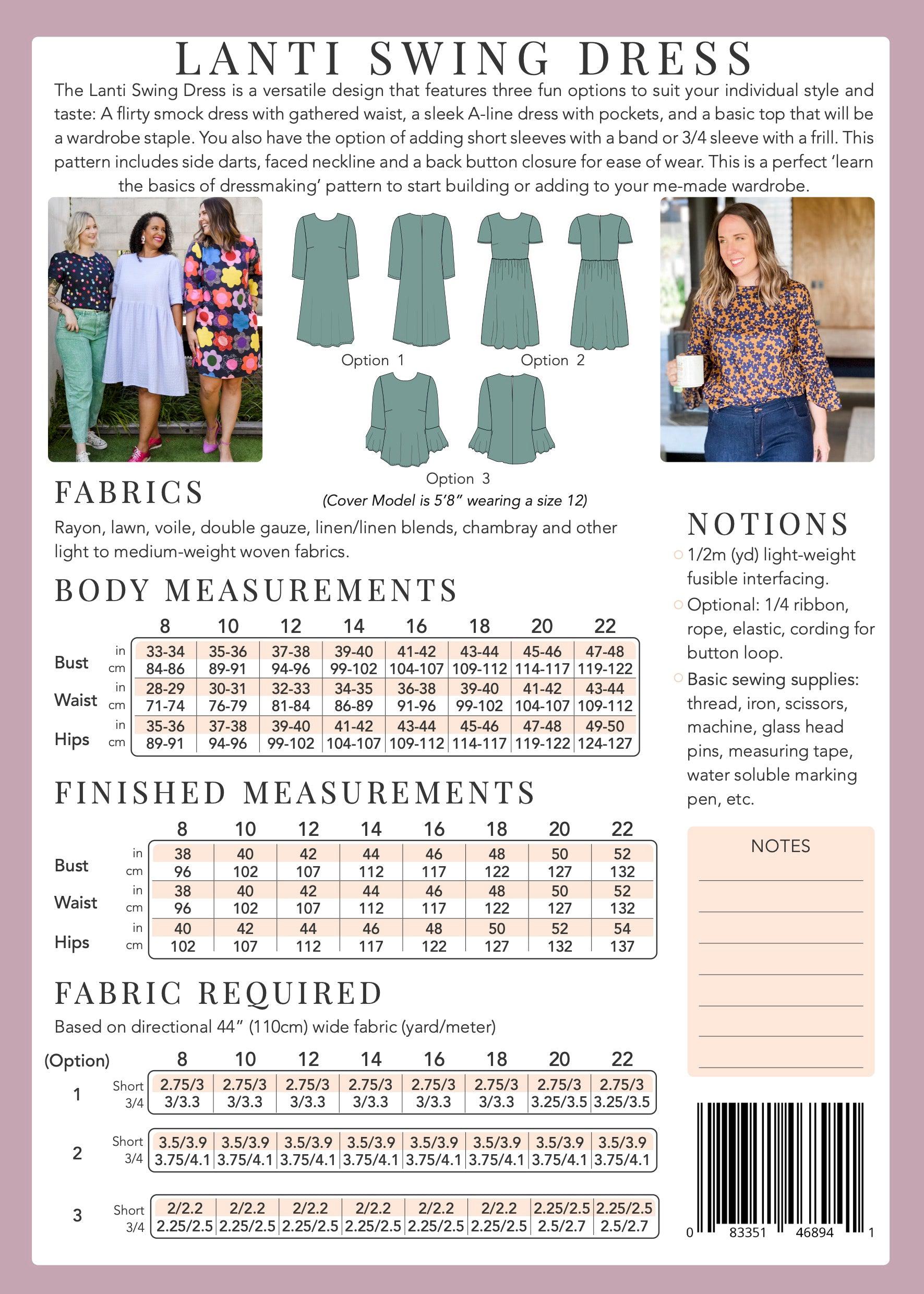 Lanti Swing Dress - PDF Sewing Pattern