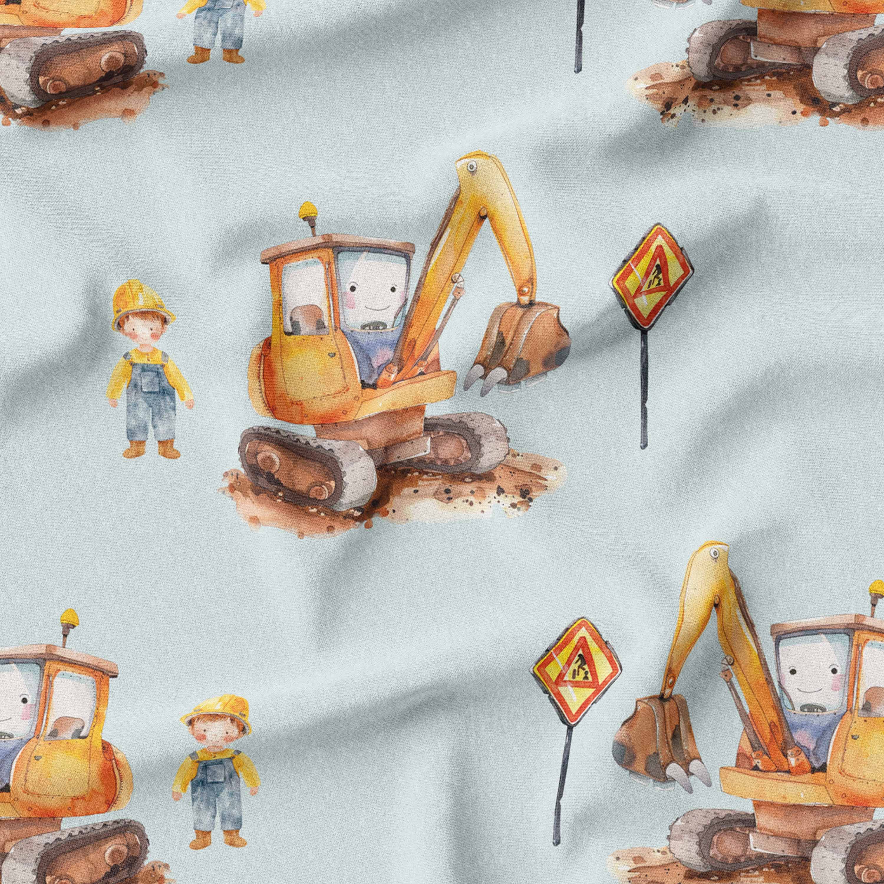 kids excavator fabric online australia