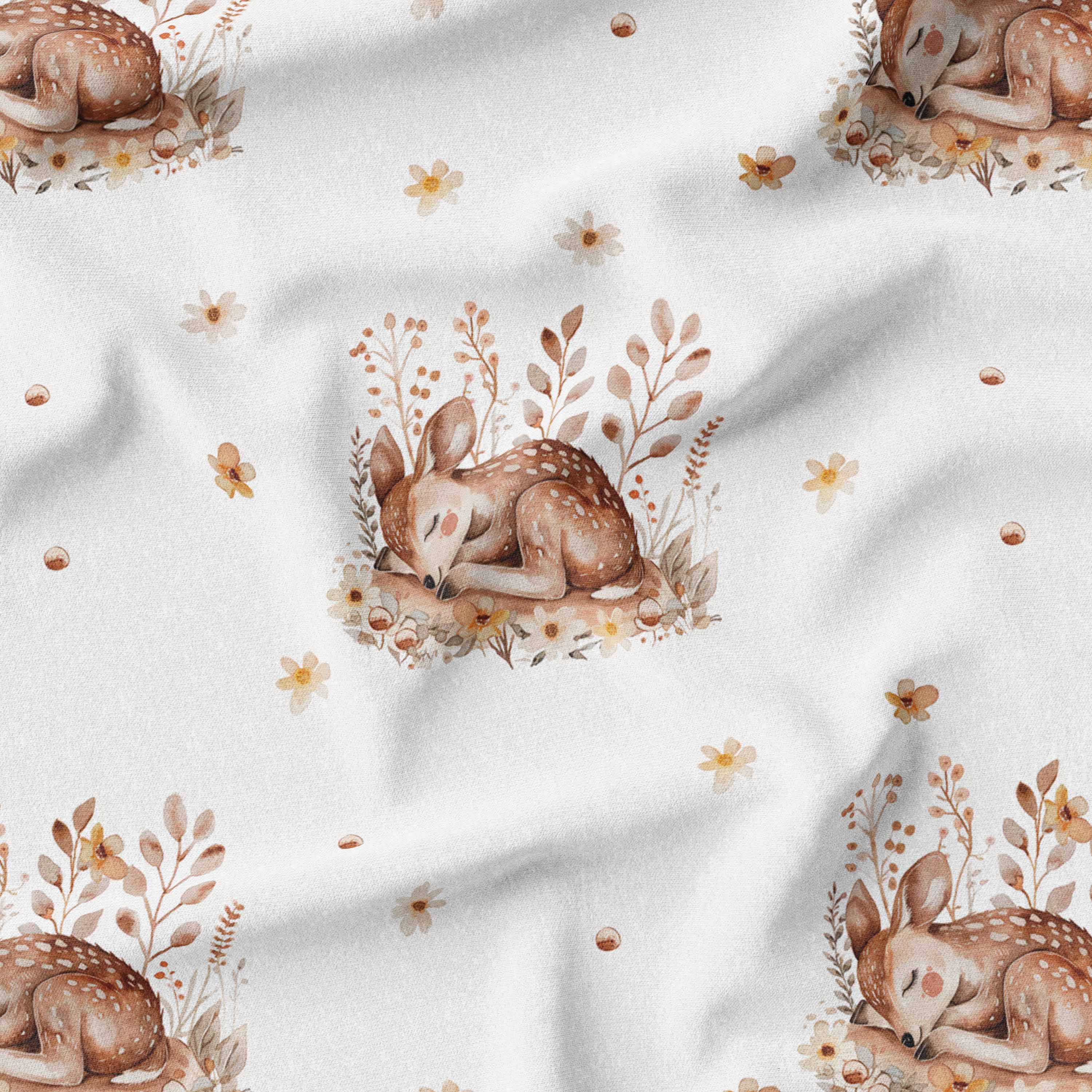 cute watercolour sleeping deer fabric online australia