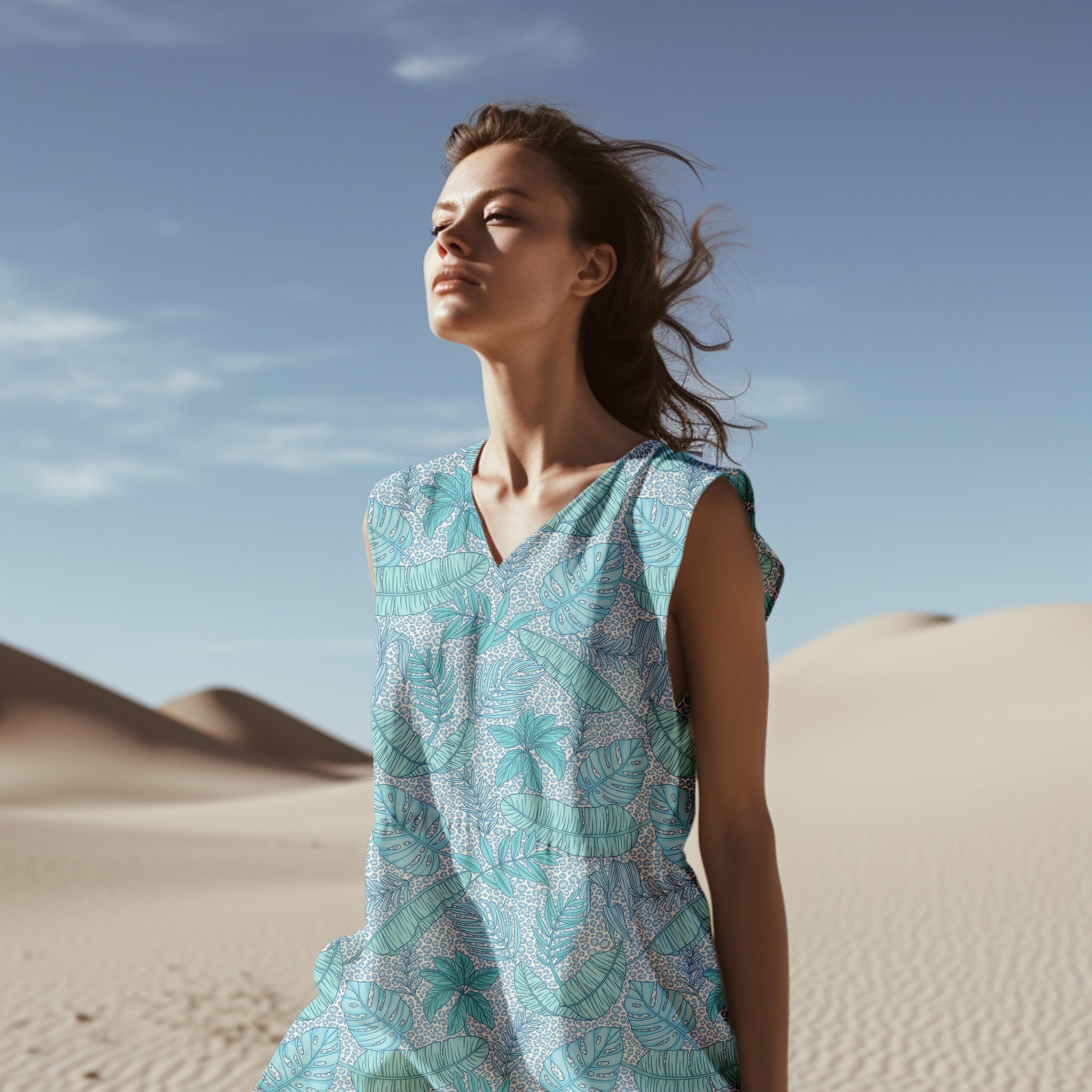 Leafy Leopard Blue-Melco Fabrics-online-fabric-shop-australia